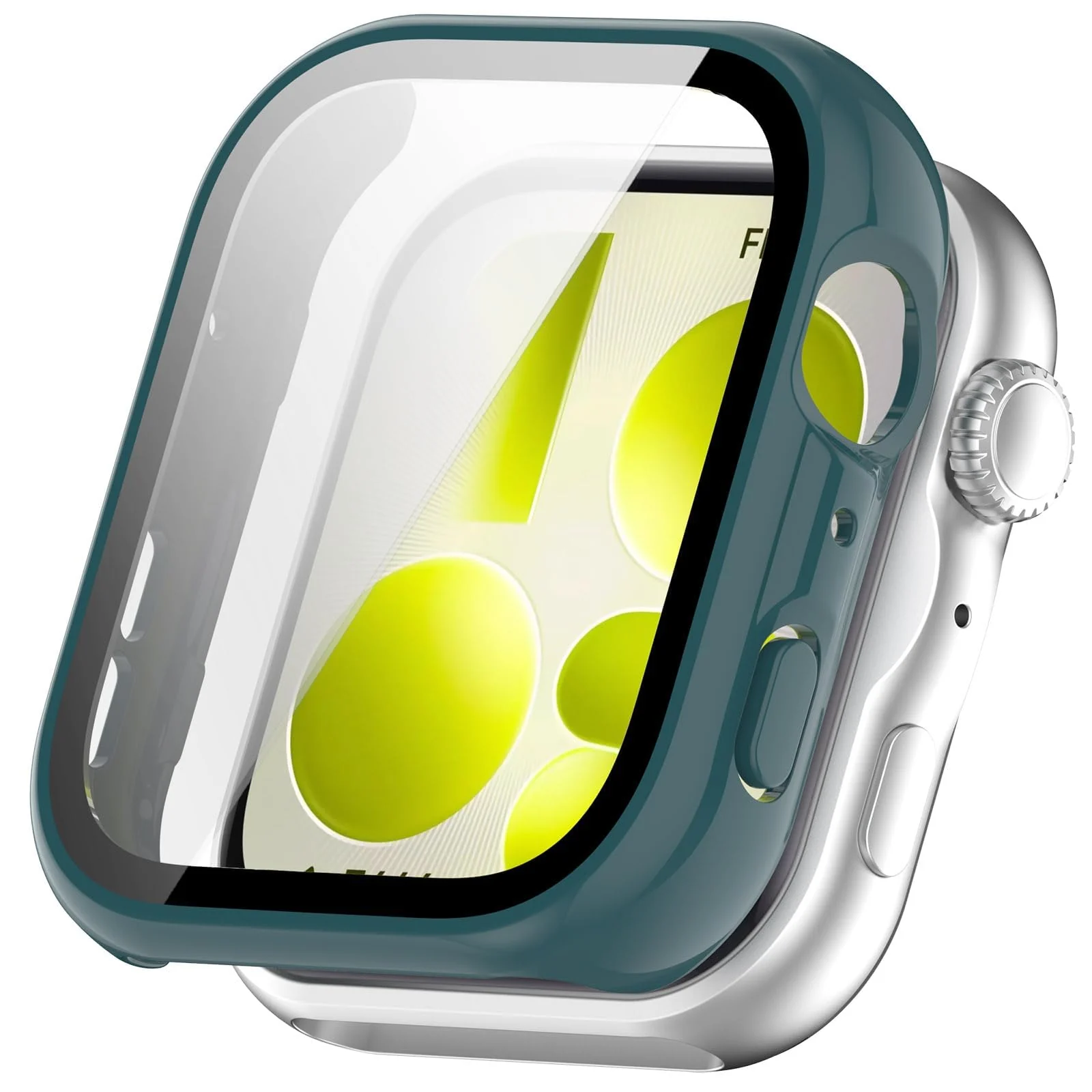DL3 MOBILAK Full-Coverage Watch Case with Tempered Glass for Huawei Watch Fit 5, Green