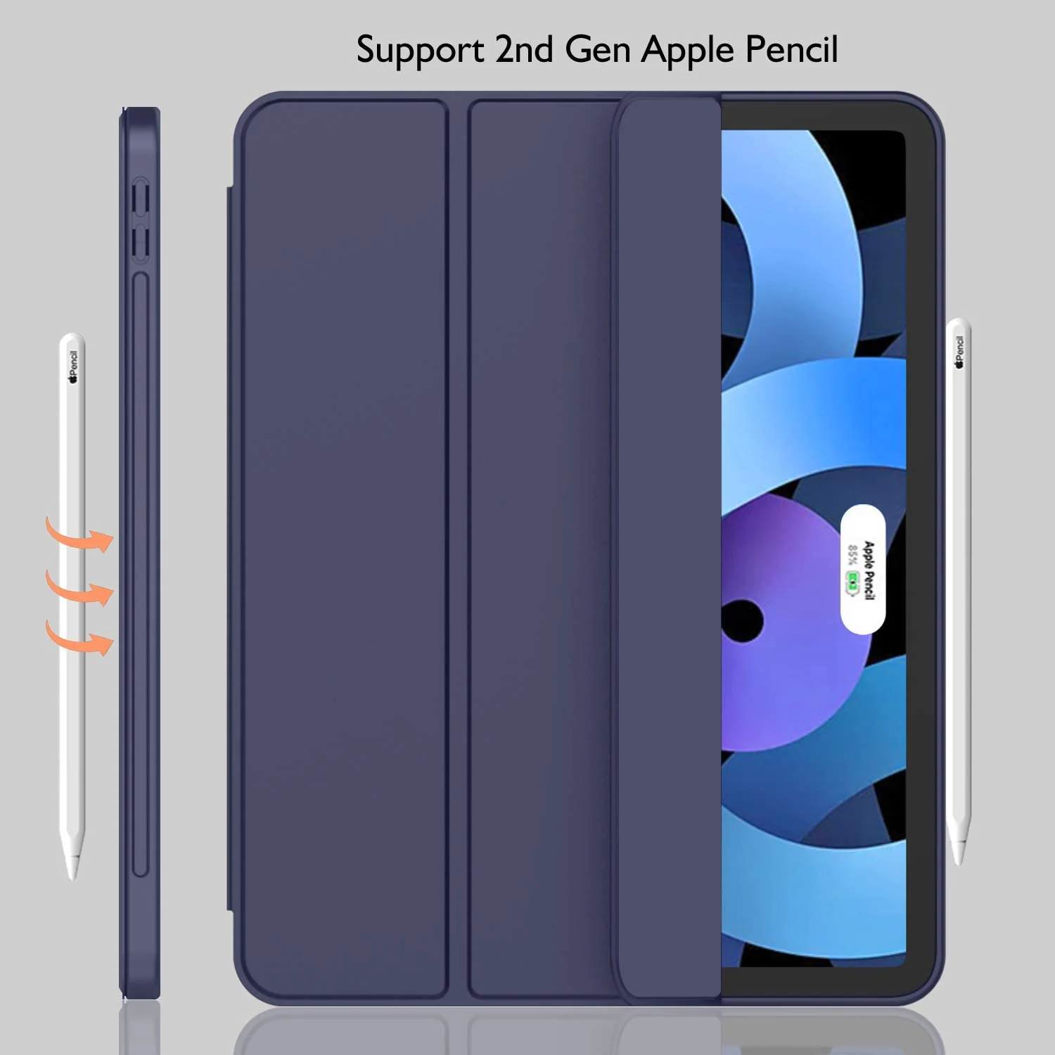 DL3 Mobilak iPad Air 11-Inch M2 (2024), iPad Air 5/4 (2022/2020 5th/4th 10.9-Inch) Case with Pencil Holder Full Body Protection + Charging Support Compatible with Apple Pencil (2nd generation) and - Blue