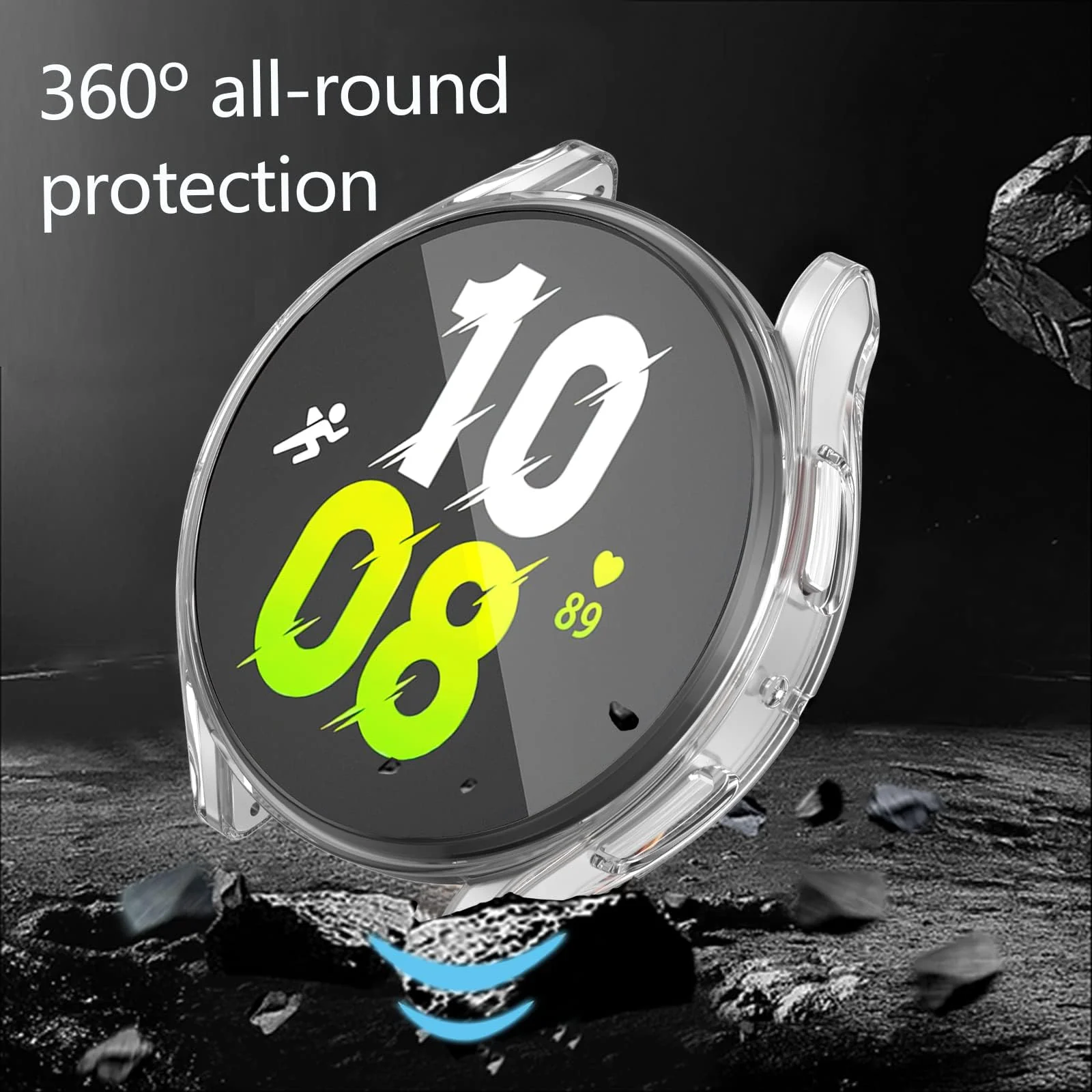 DL3 Mobilak Case Compatible with Samsung Galaxy Watch 5 Pro 45mm Case All-Around Watch Soft TPU [Frame Only] Shockproof Cover Slim Guard Thin Bumper Shell Protector - Clear