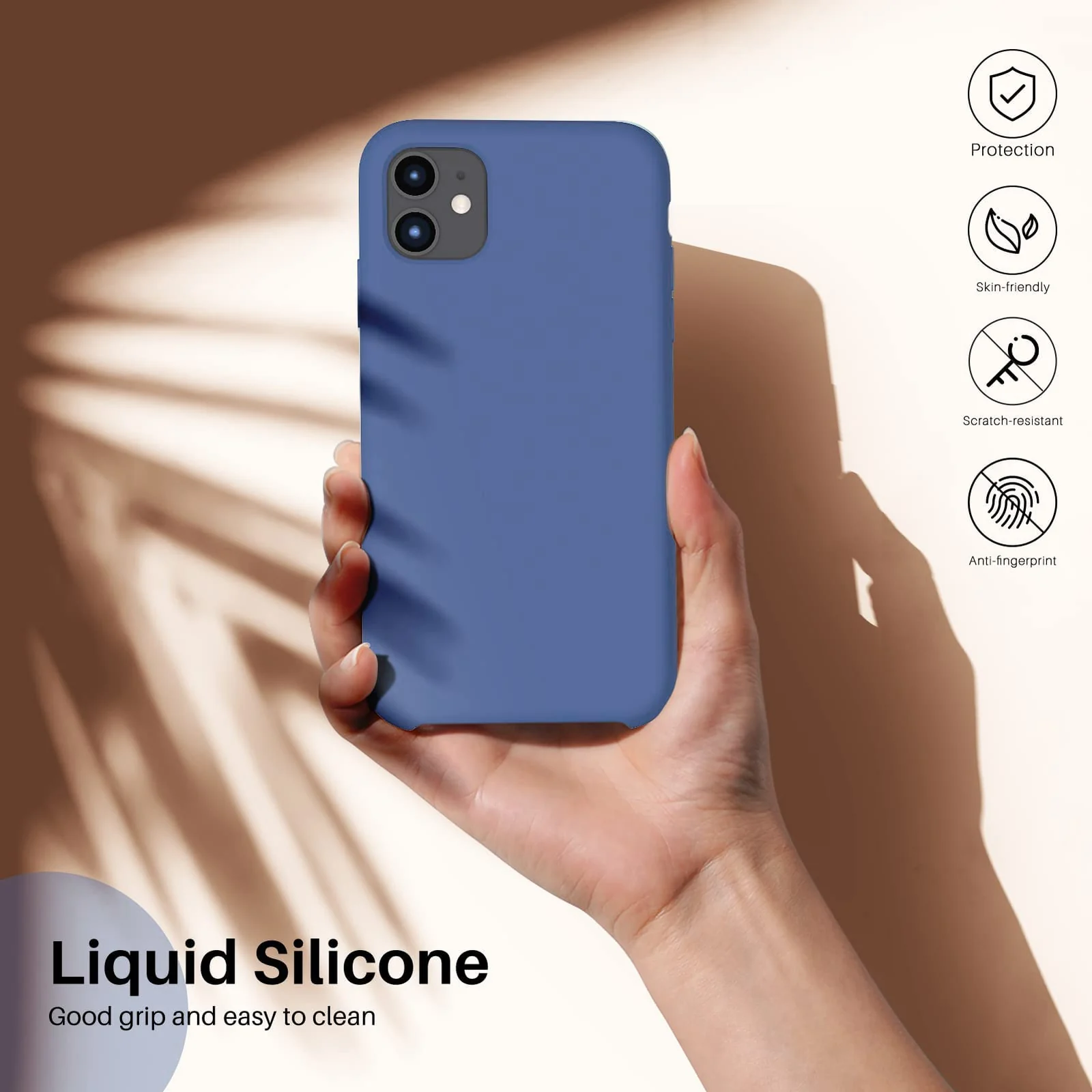 DL3 Mobilak Liquid Silicone Case for iPhone 11 (6.1 Inch), Shock-absorbing protection, Scratch-resistant surface, Soft microfiber lining - A.Royal Blue