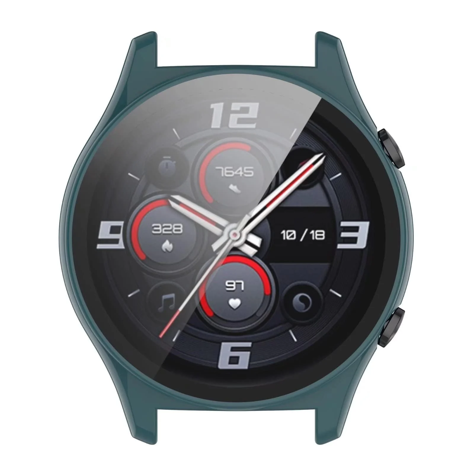 DL3 Mobilak Protective Case Compatible with Huawei Watch GT 2 46mm 9H Hardness PC Case Bumper Full Slim Protective Cover with Tempered Glass For Huawei Watch GT2 46mm - Green