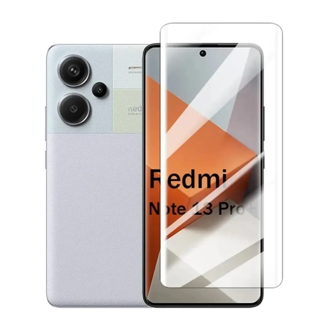 DL3 Mobilak Full Glass Screen Protector For Xiaomi Redmi Note 13 Pro+ Plus 5G UV Tempered Glass Full Glue Cover Screen Protector For Fingerprint Unlock Screen Glass Film - Clear