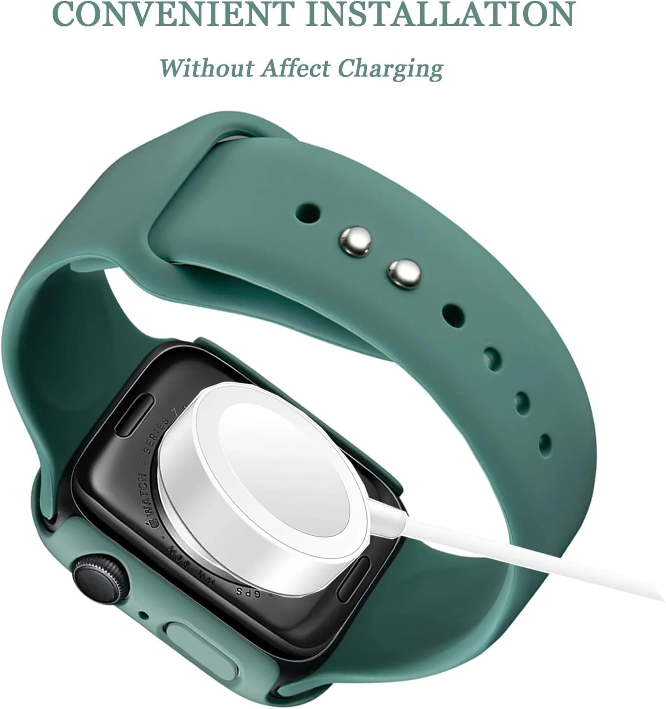 DL3 Mobilak Hard Case Designed for Apple Watch Series 9/8/7 45mm, Built-in 9H [HD Clear] Tempered Glass Screen Protector, [Full Protection] Slim Cover for iWatchSeries 9/8/7 45mm - Green