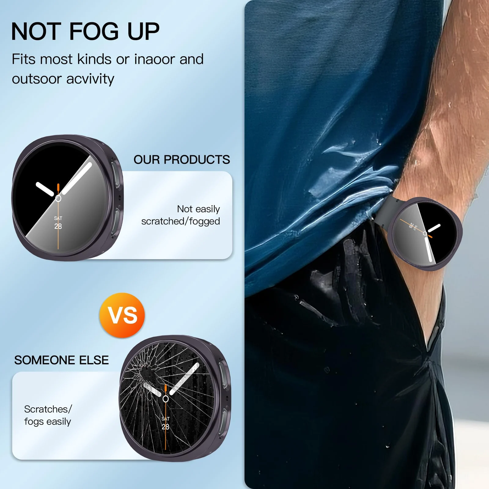 DL3 Mobilak Case Compatible with Samsung Galaxy Watch 8 44mm Case All-Around with Built-in Screen Protector Watch Soft TPU Shockproof Cover Slim Guard Thin Bumper Shell Protector - Deep Purple