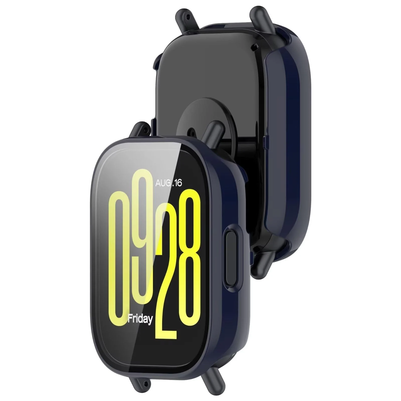 DL3 MOBILAK Full-Coverage Watch Case with Tempered Glass for Xiaomi Redmi Watch 5 Active, Blue