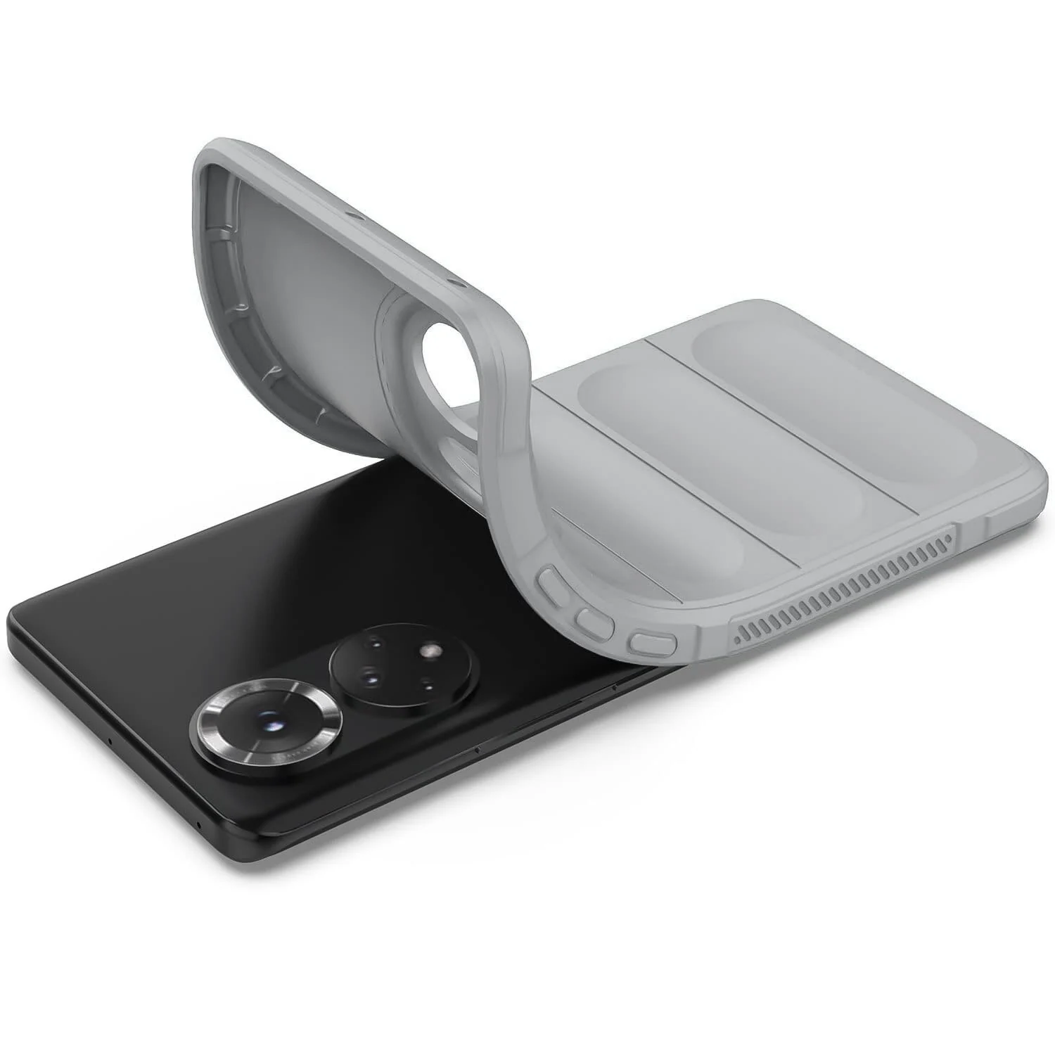 DL3 Mobilak Flexible Silicone and TPU Protective Case with Camera Protection for Honor 50 / Huawei Nova 9 - Gray