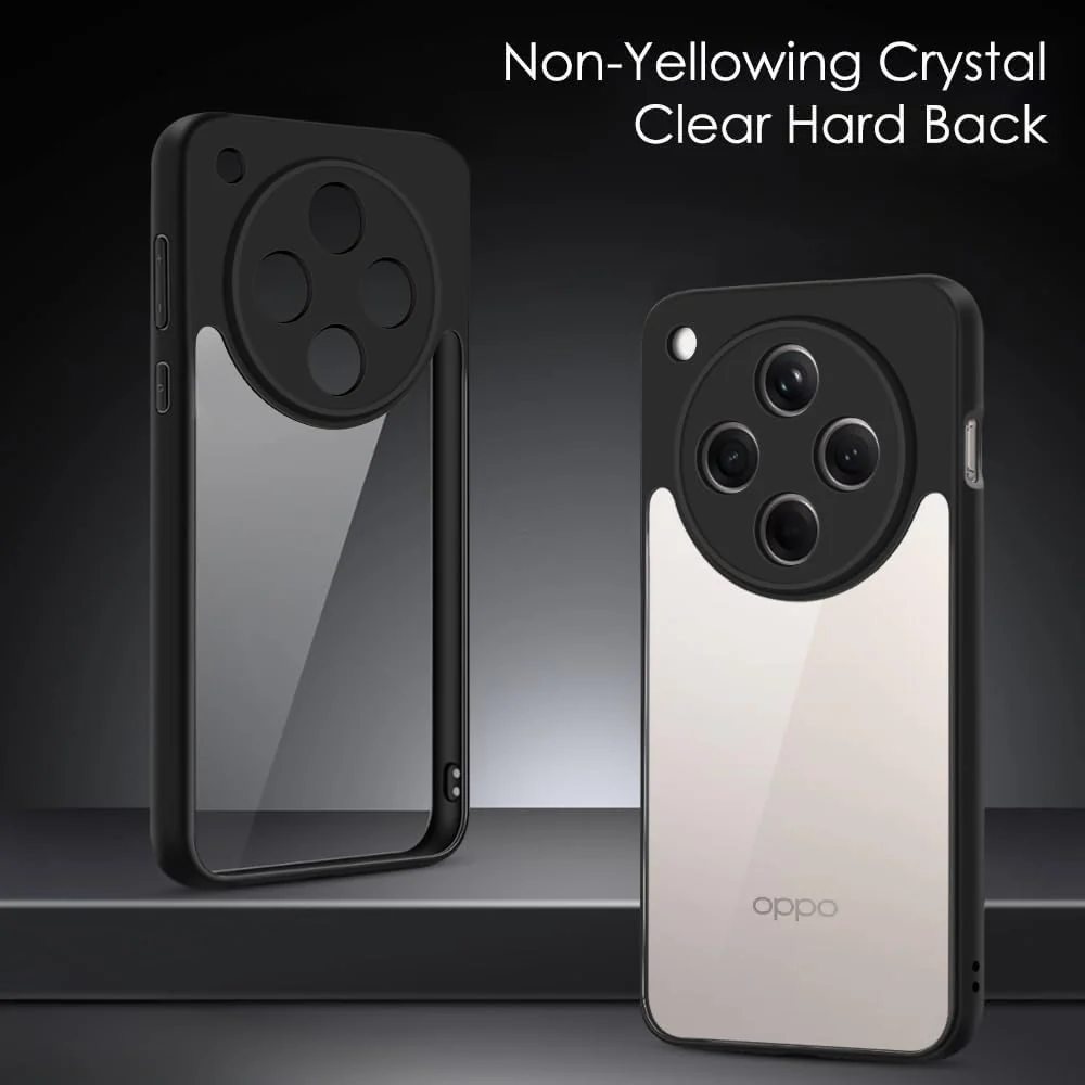 DL3 Mobilak Clear PC and TPU Protective Case for OPPO Find X8 5G with Camera Protection and Military-Grade Protection - Black