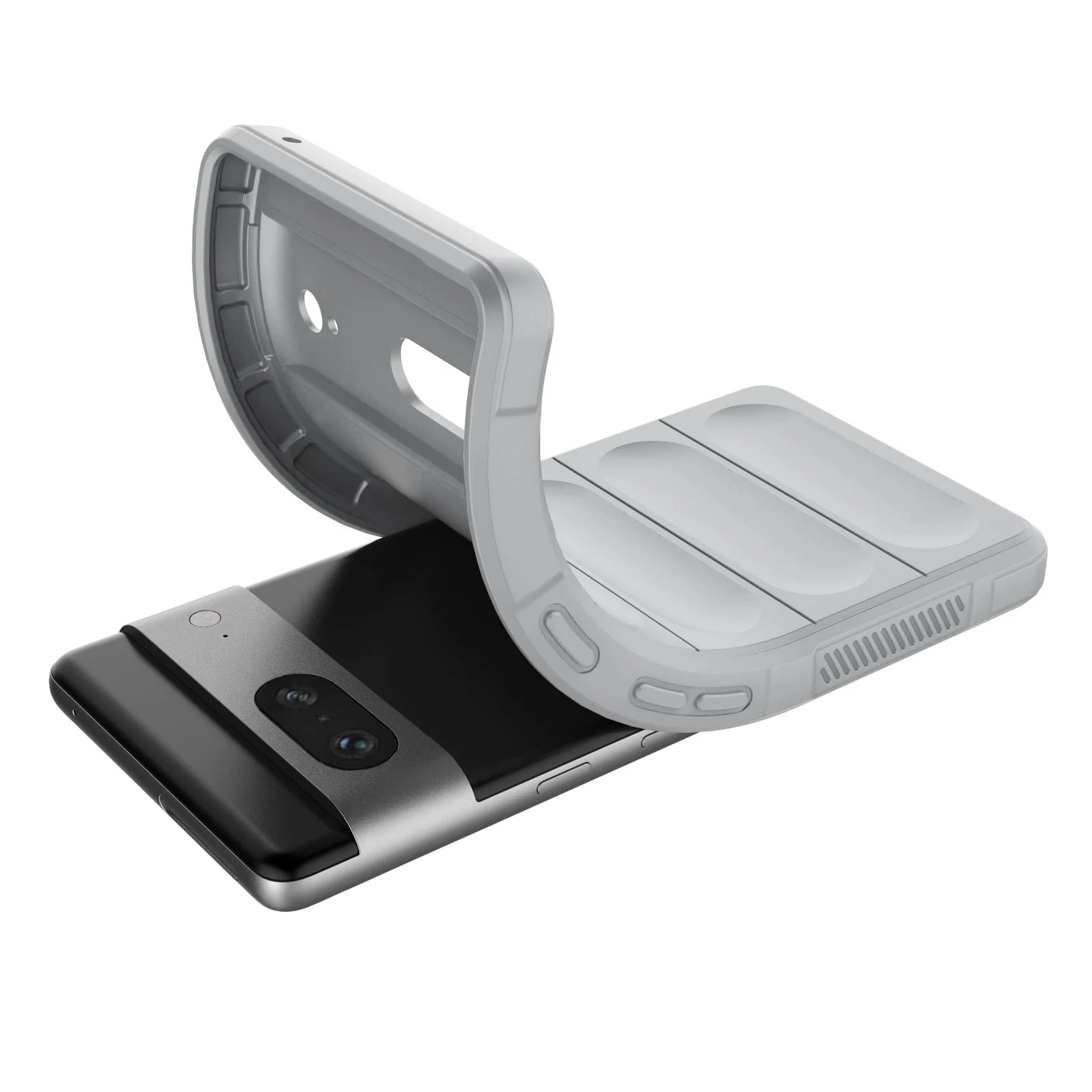 DL3 Mobilak Flexible Silicone and TPU Protective Case with Camera Protection for Google Pixel 7 - Gray