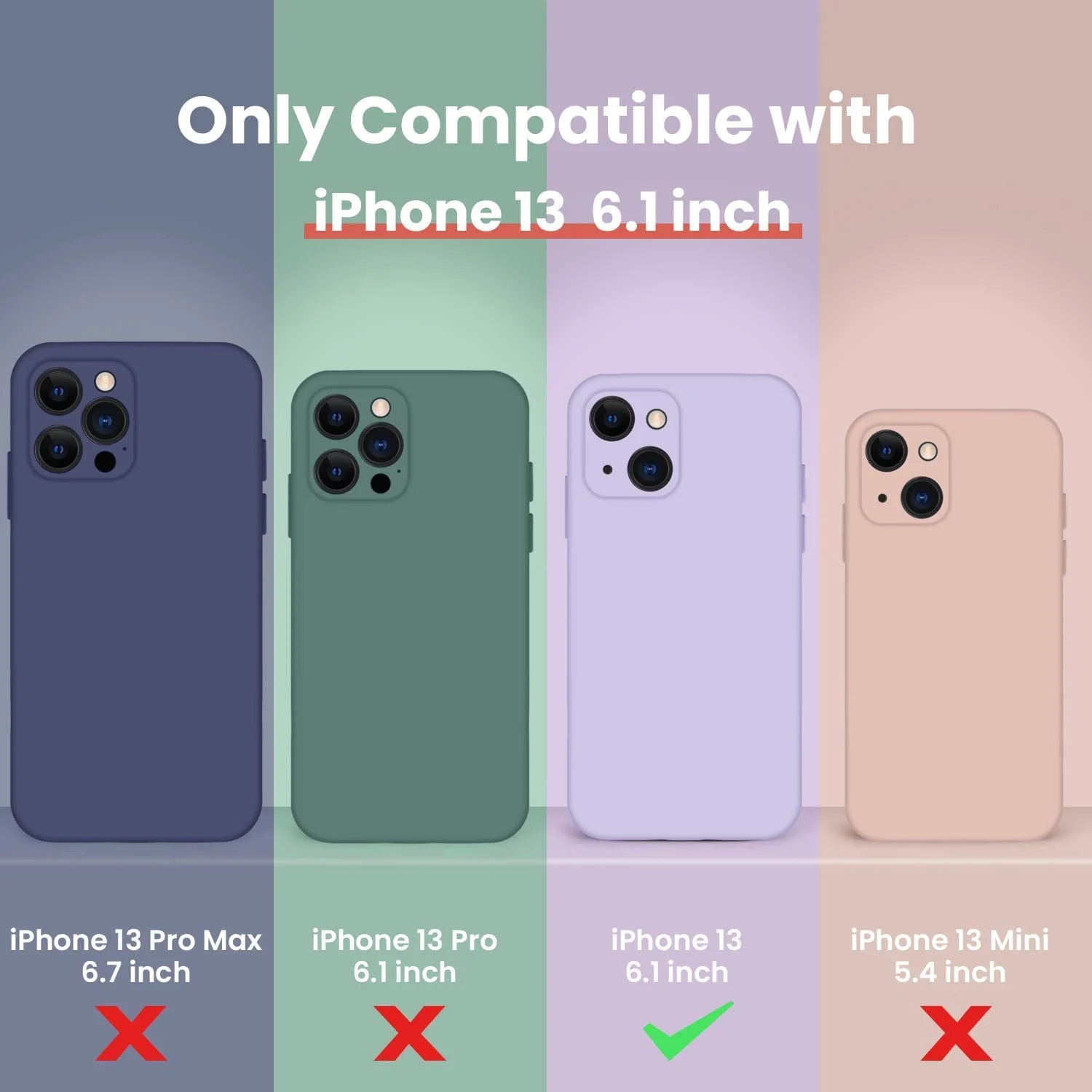 DL3 Mobilak Liquid Silicone Protective Case for iPhone 13 (6.1 Inch) with Camera Protection and Microfiber Lining - Black