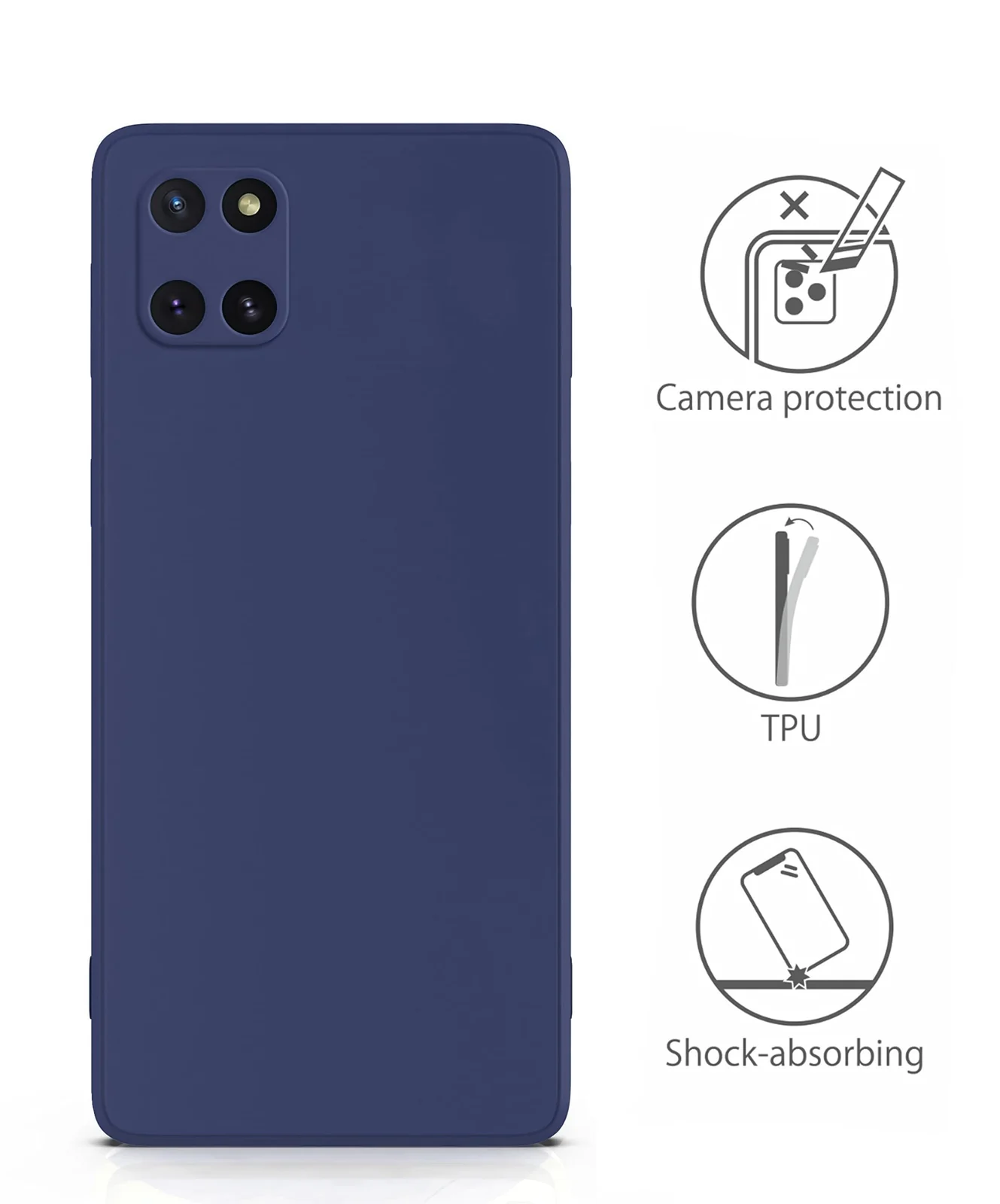 DL3 Mobilak Liquid Silicone Protective Case for Samsung Galaxy Note 10 Lite with Microfiber Lining and Shockproof Design - Blue 1