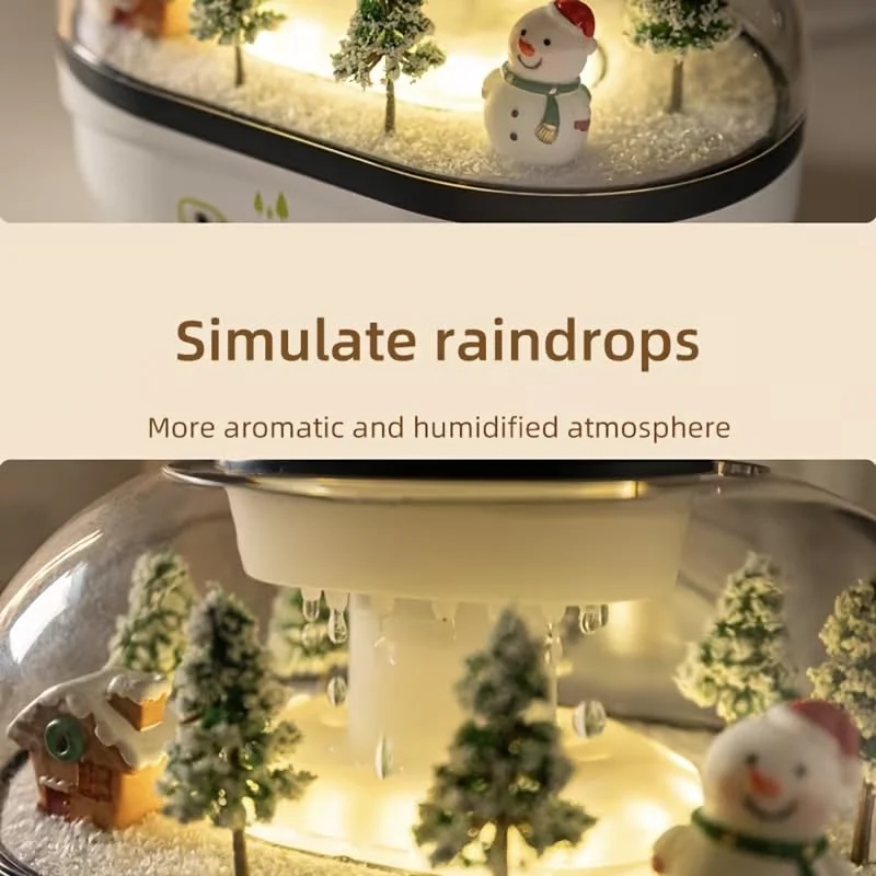 MOBIGON Raindrop Aroma Diffuser 400ML Humidifier | Quiet operation, 2/4H Timer, Warm Night Light, Fine Mist, Creative Micro Landscape Design, Auto Shut-Off for Office Home, Bedroom,Yoga,Meditation - Style-2