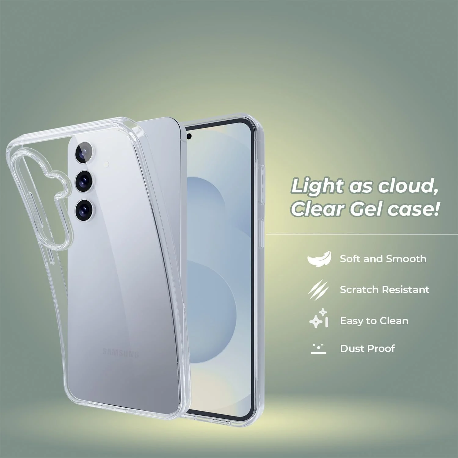 DL3 Mobilak Case Compatible with amsung Galaxy S25+ Plus 5G Case Crystal Soft TPU Gel Case Flexible Silicone Anti-Scratch TPU Cover - Clear