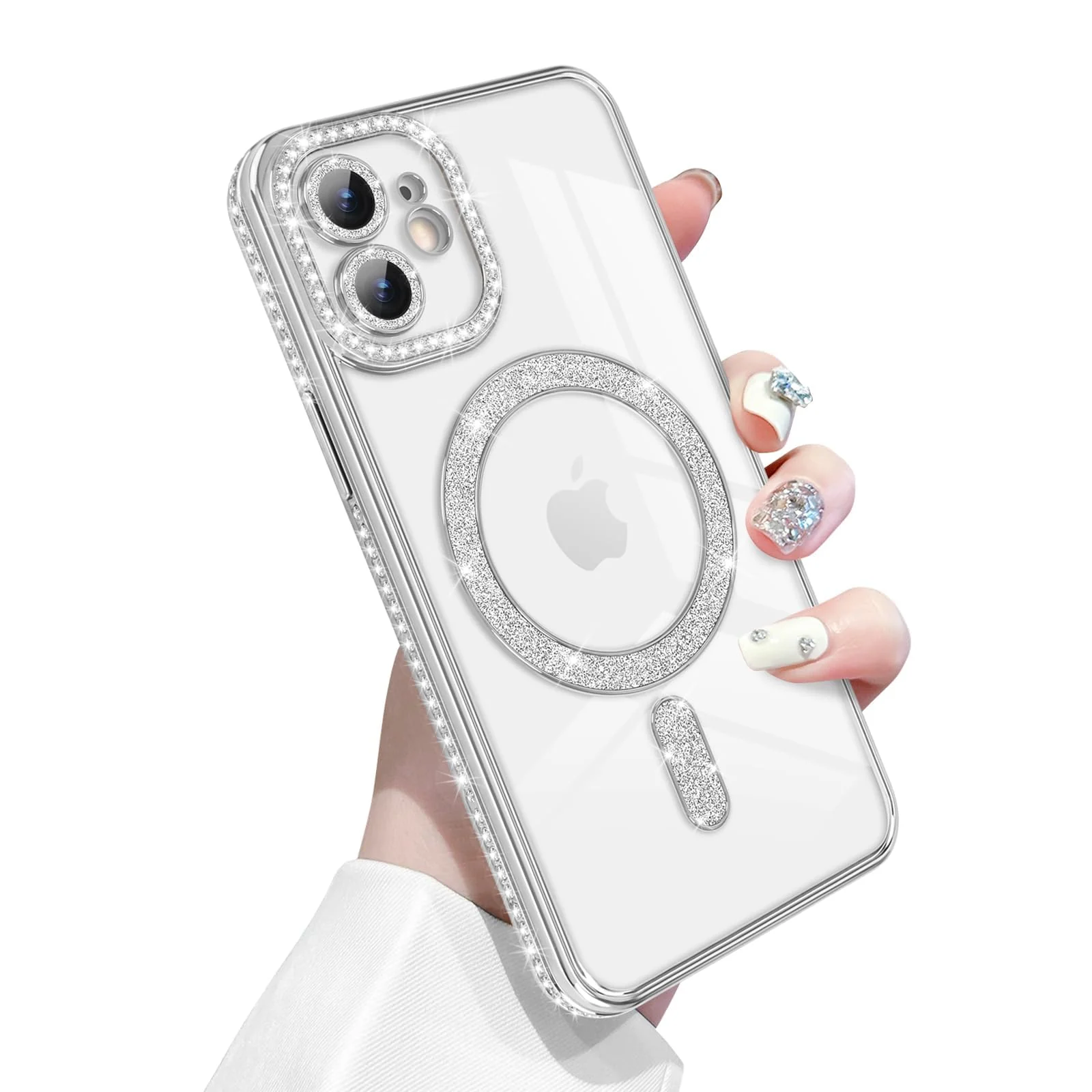DL3 Mobilak MagSafe-Compatible Magnetic Case for iPhone 11 with Camera Protection and Magnetic Car-Mount Support - Silver