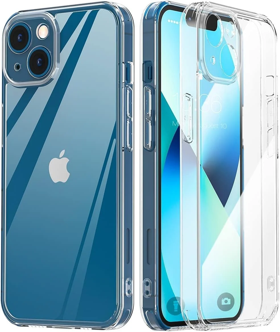 DL3 MOBILAK Camera Protective Case Compatible with iPhone Case Transparent, Mobile Phone Case iPhone Thin Soft Silicone Anti-Yellow Protective Case - Clear