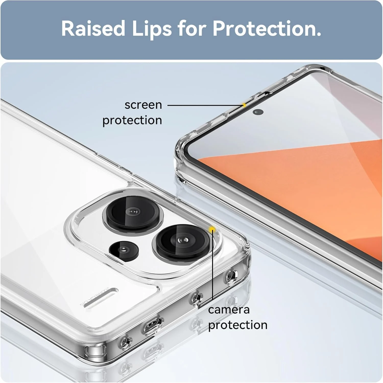 DL3 Mobilak Case Compatible with Xiaomi Redmi Note 13 Pro 4G/Poco M6 Pro 4G (Not Fit 5G) Case Crystal Soft TPU Gel Case Flexible Silicone Anti-Scratch TPU Cover - Clear