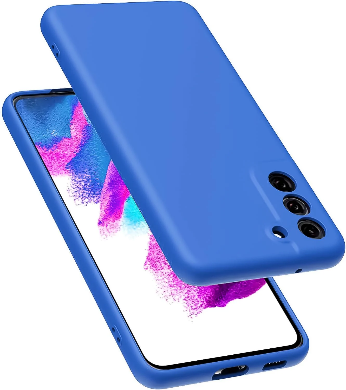 Dl3 Mobilak Samsung Galaxy S21 FE 5G Case,Soft Flexible Silicone Gel Rubber Bumper Cover,Full Body Shockproof Protective Phone Case (Royal Blue)