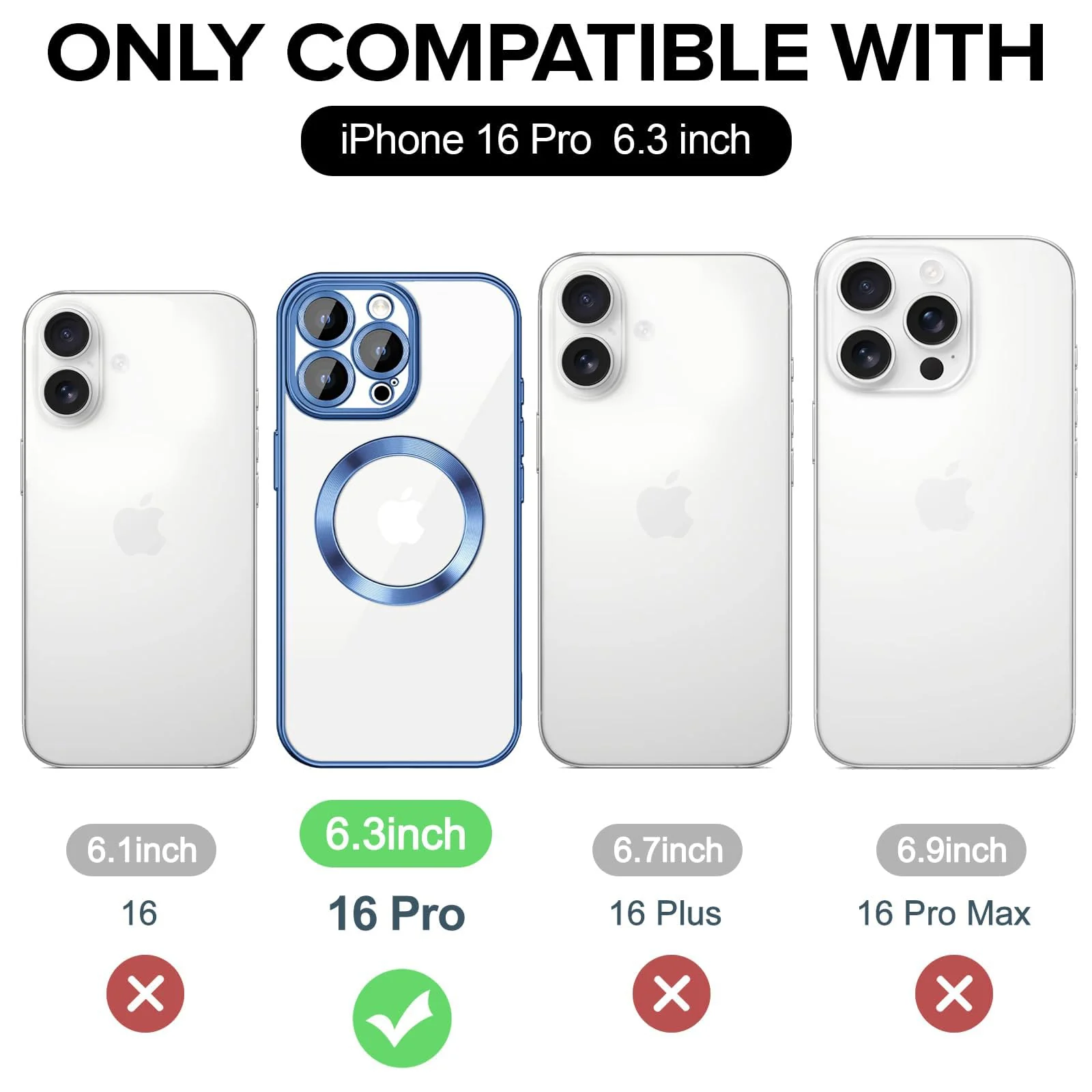 DL3 Mobilak Plated-Edge TPU Protective Case with Camera Protection for iPhone 16 Pro - Metallic Blue