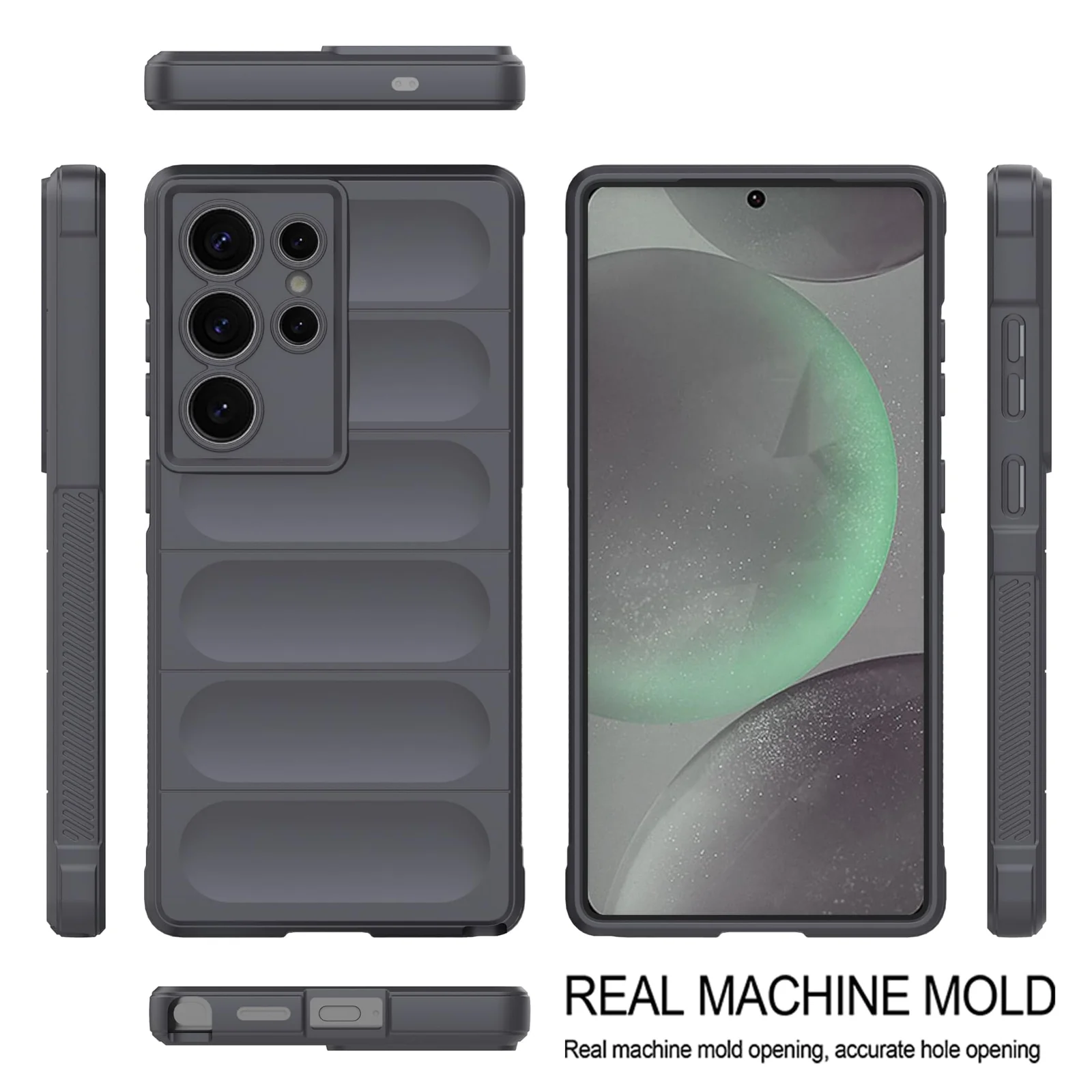 DL3 Mobilak Flexible Silicone and TPU Protective Case with Camera Protection for Samsung Galaxy S25 Ultra - Dark Gray