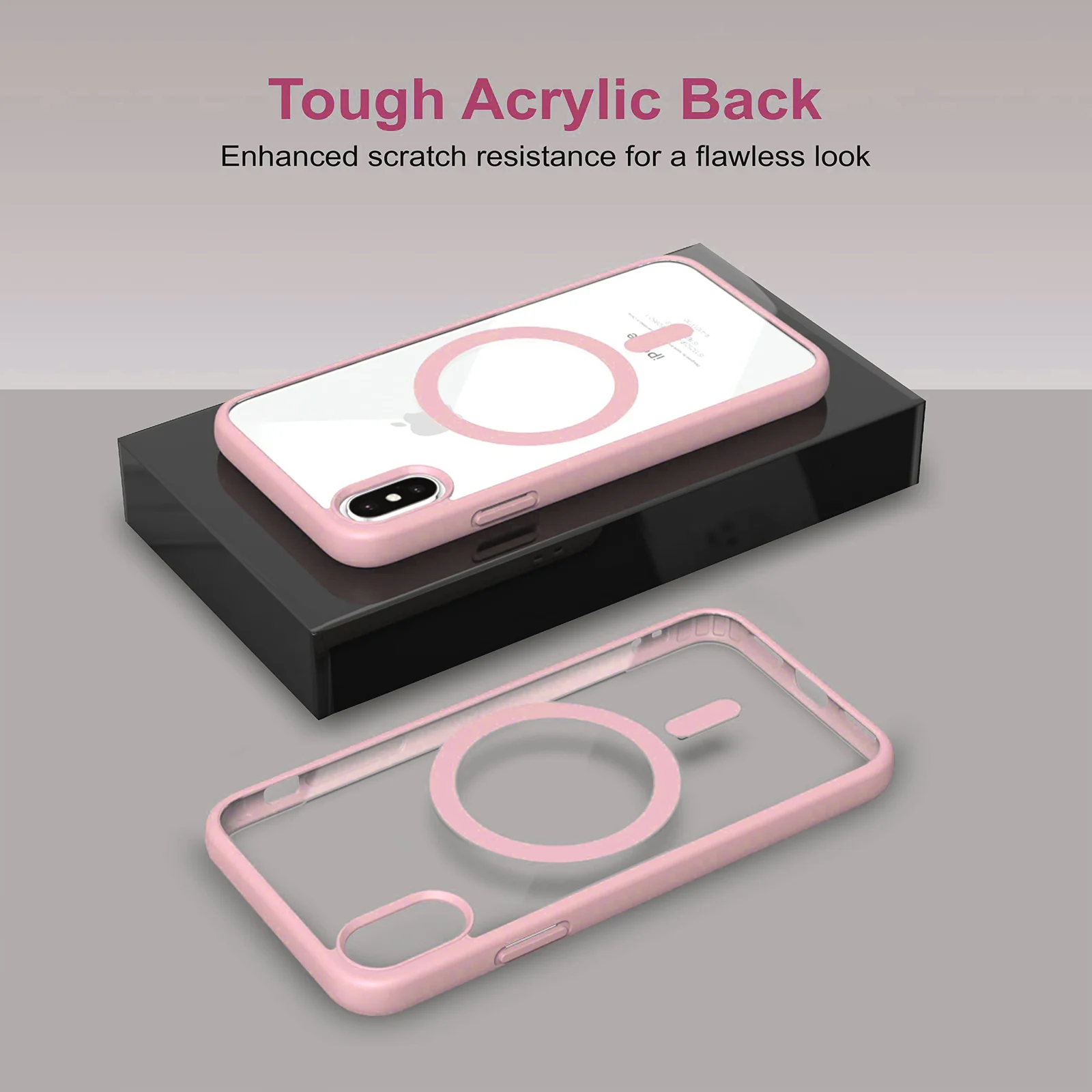 DL3 Mobilak Clear MagSafe-Compatible TPU Case for iPhone X / iPhone XS - Pink