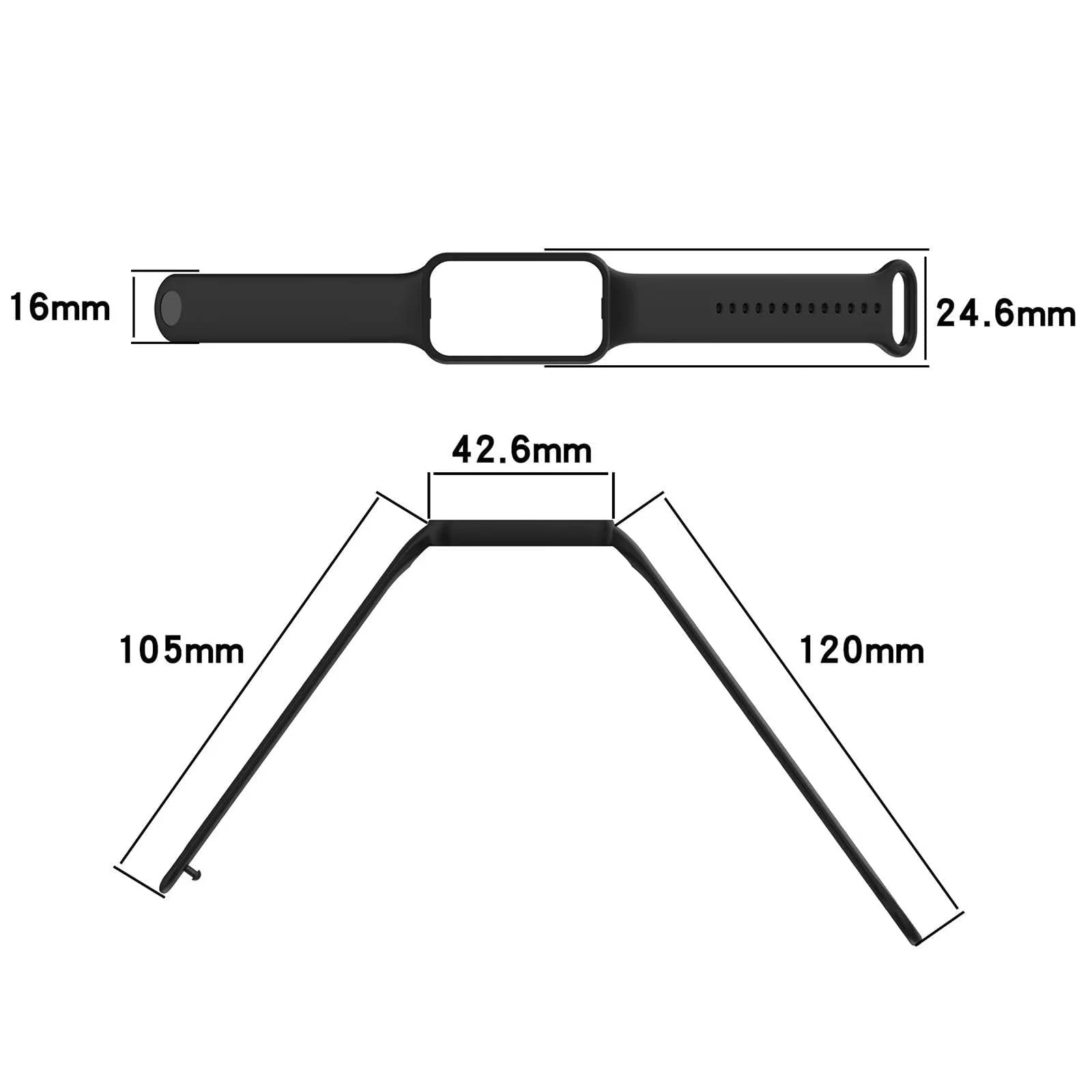 DL3 MOBILAK Sport Band Compatible With Amazfit Band 7 Fitness Tracker Replacement Strap Soft Silicone Wristband Bracelet For Amazfit Band7 - Black