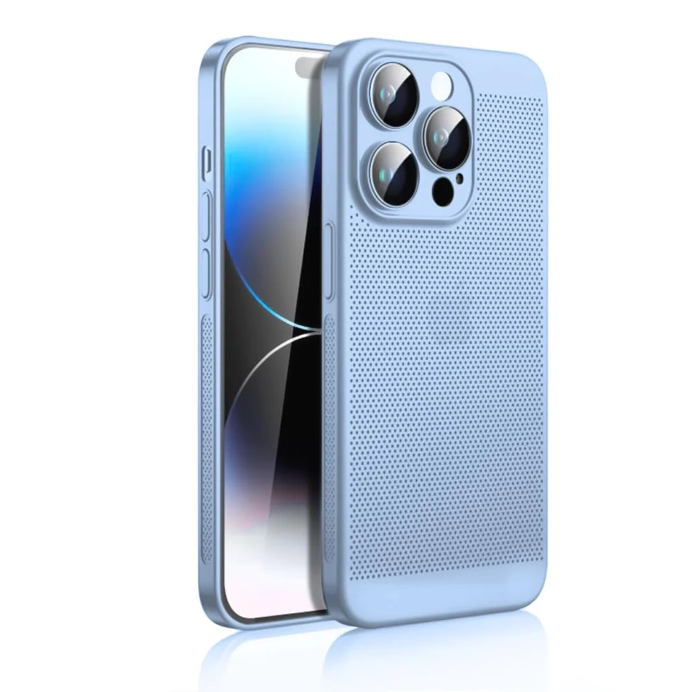 DL3 Mobilak PC Protective Case for iPhone 15 Pro Max 6.7-Inch, Supports wireless charging, Camera protection, Shock-absorbing protection - Baby Blue