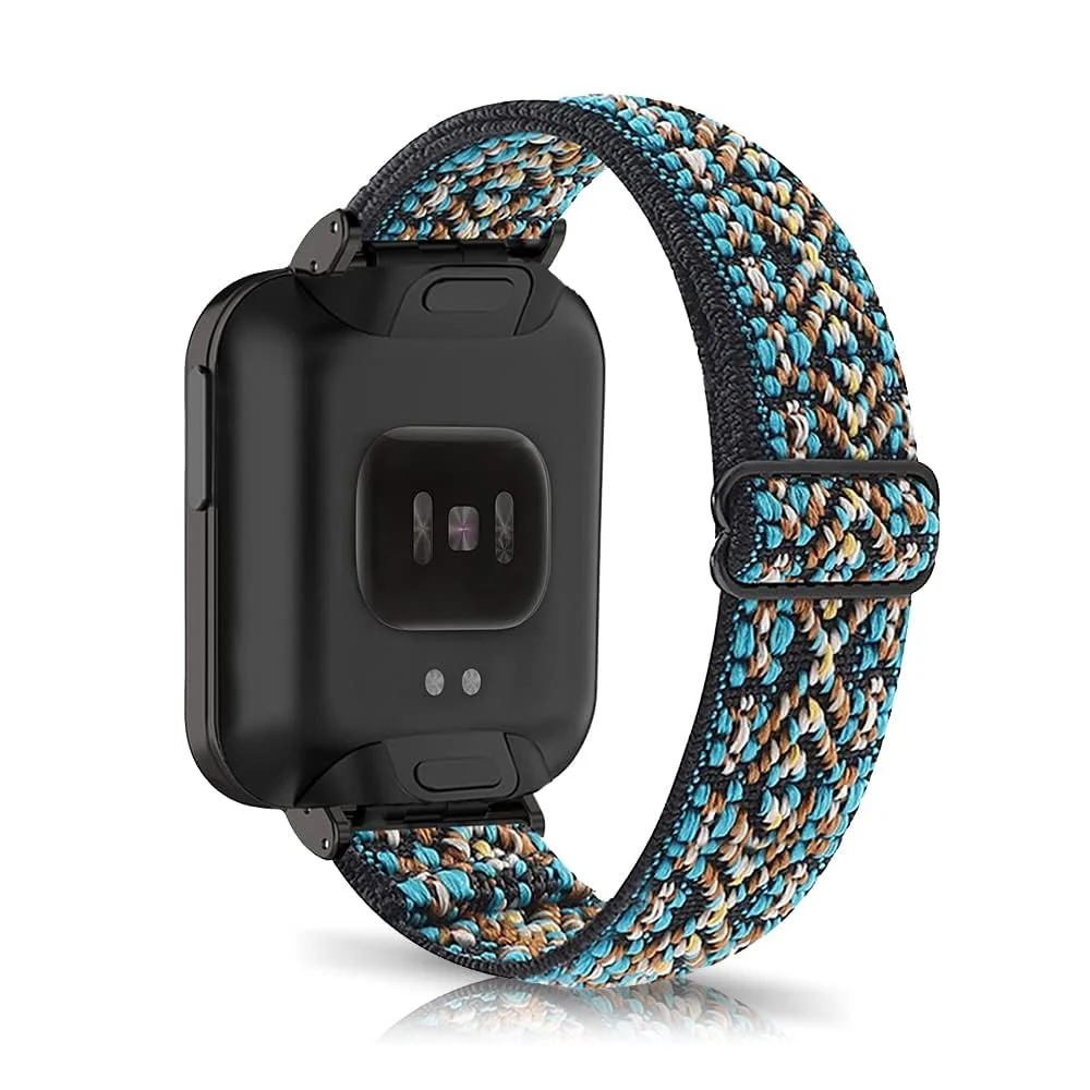 DL3 Mobilak Strap Compatible with Xiaomi Mi Watch Lite/Redmi Watch Bracelets, Nylon Replacement Strap Sport PU Protective Case + Watch Strap For Xiaomi Mi Watch Lite With Metal Cover - Embroidery Blue