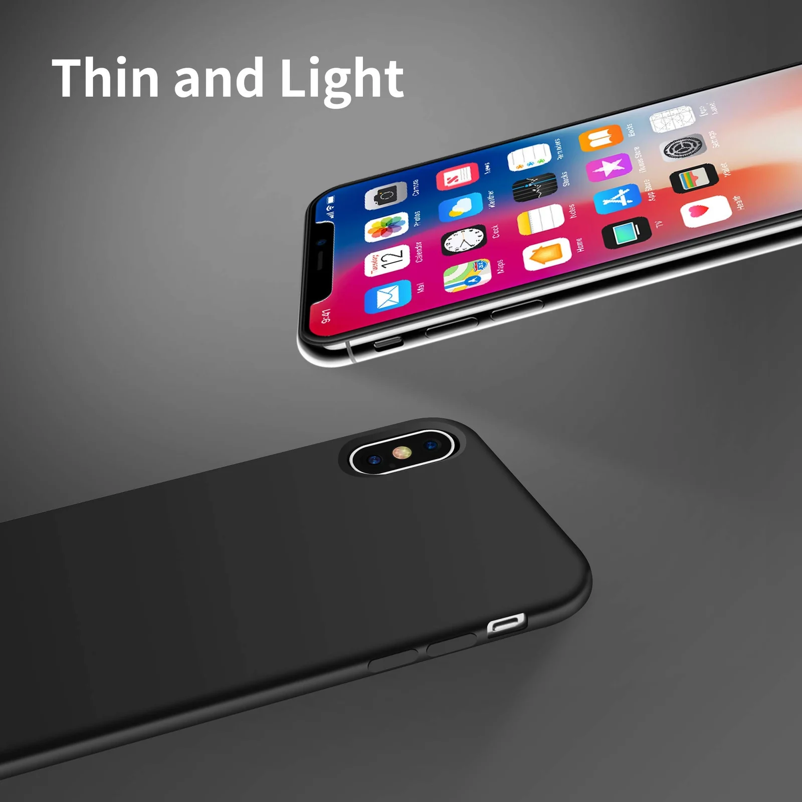 DL3 Mobilak Liquid Silicone Protective Case with Soft Microfiber Lining for iPhone XS Max - Black