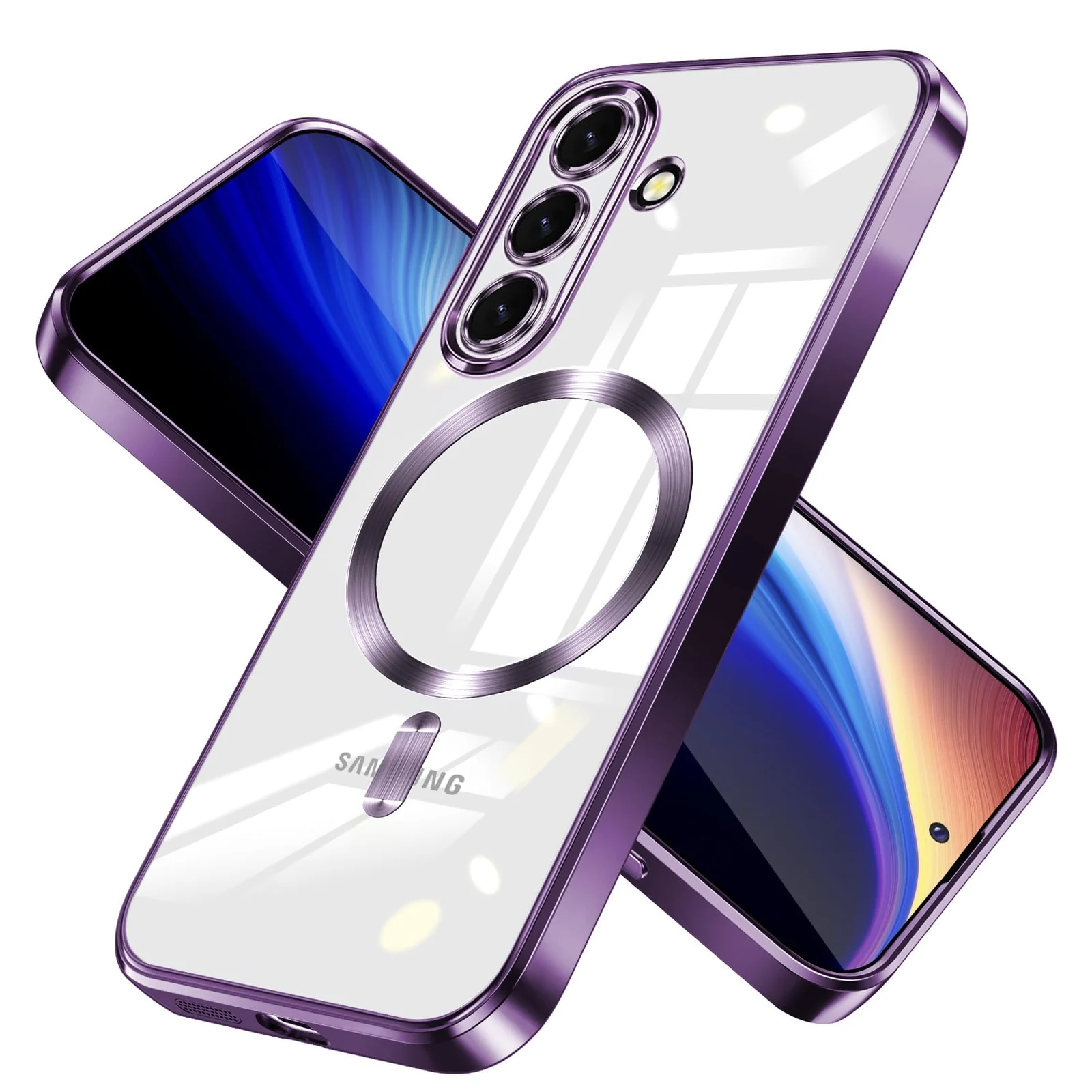 DL3 Mobilak Clear MagSafe-Compatible TPU Case and Camera Lens Protector for Samsung Galaxy A17, Samsung Galaxy A26 5G - Purple