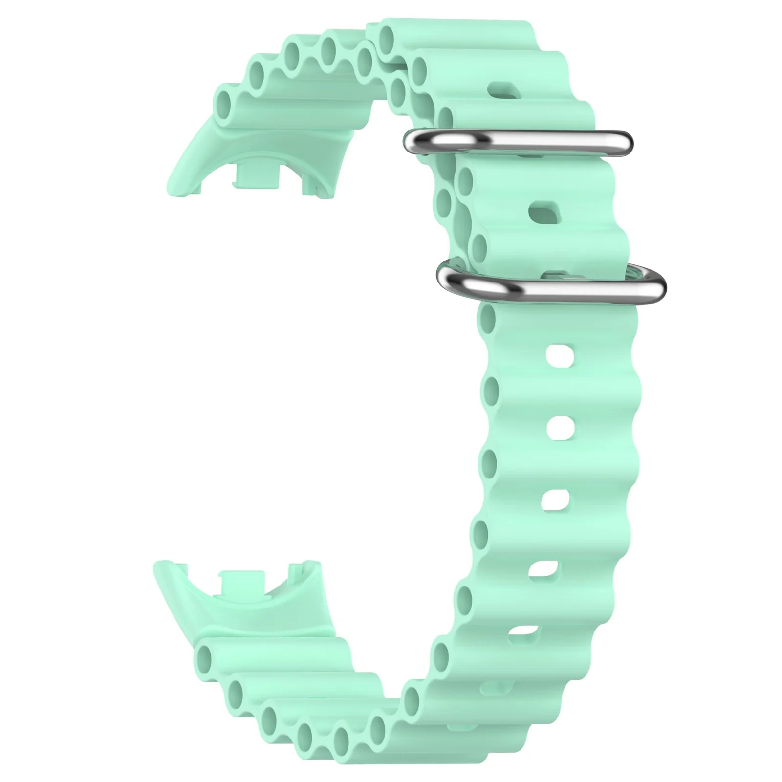 DL3 Mobilak Ocean Band for Xiaomi Mi Band 9 / Xiaomi Mi Band 8, Adjustable Silicone Stretchy Sport Strap Women Men Replacement Wristband For Xiaomi Smart Band 8 / Xiaomi Smart Band 9 - Light Green