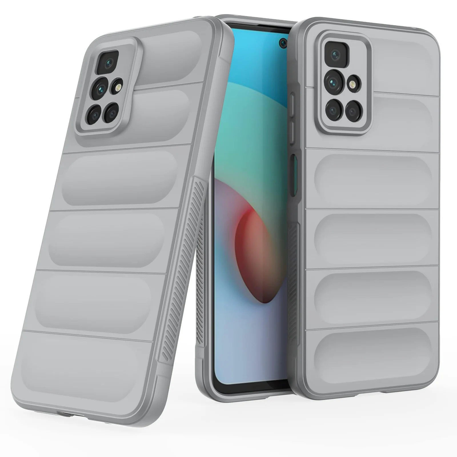 DL3 Mobilak Flexible Silicone and TPU Protective Case with Camera Protection for Xiaomi Redmi 10 4G / Redmi 10 2022 - Gray