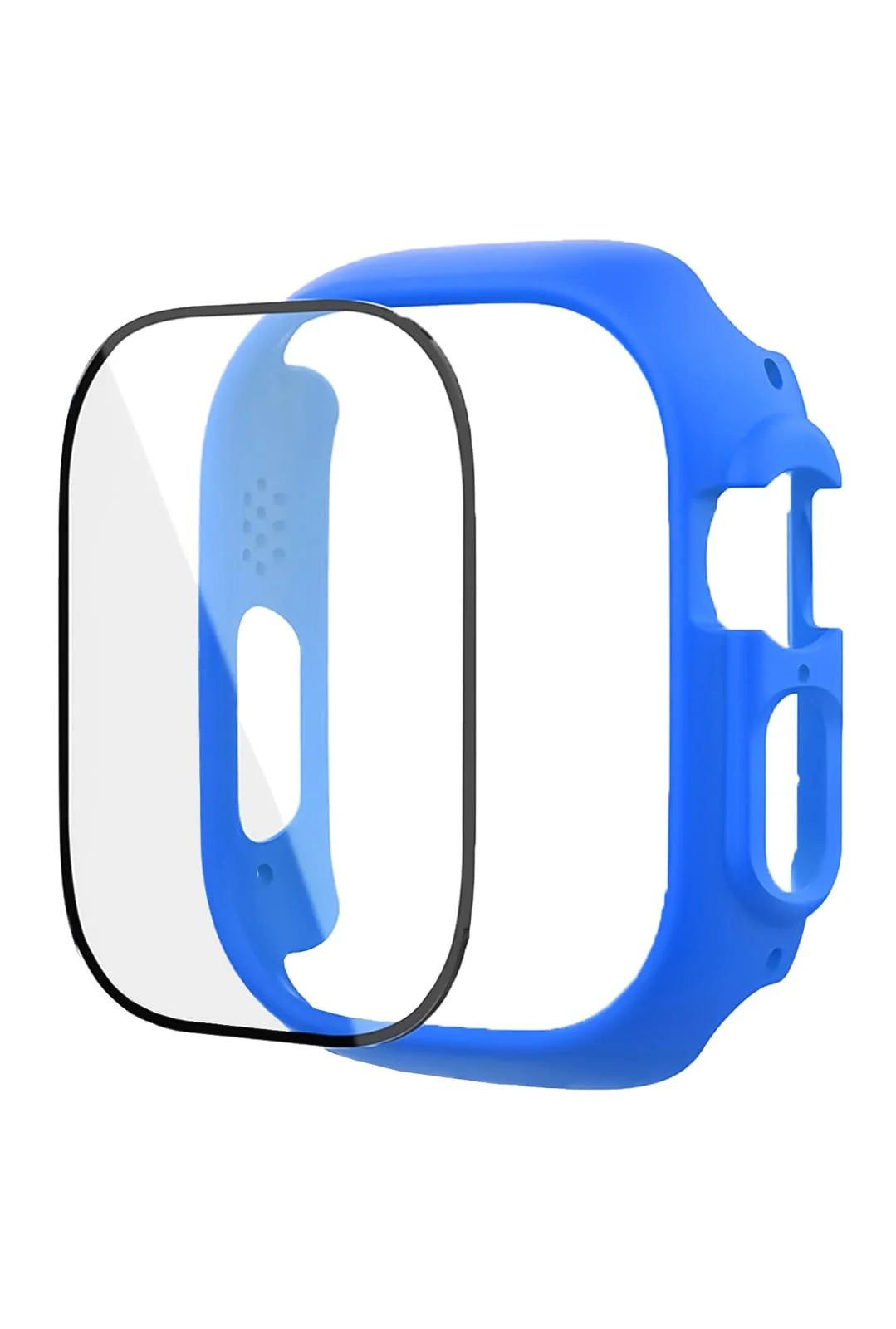 DL3 Mobilak Band with Case For Apple Watch Ultra/Ultra 2 49mm, Adjustable Silicone Sport Wristband Replacement, Strap With Cover Built-in Glass Screen Protector for iWatch Ultra 49 mm - Light Blue