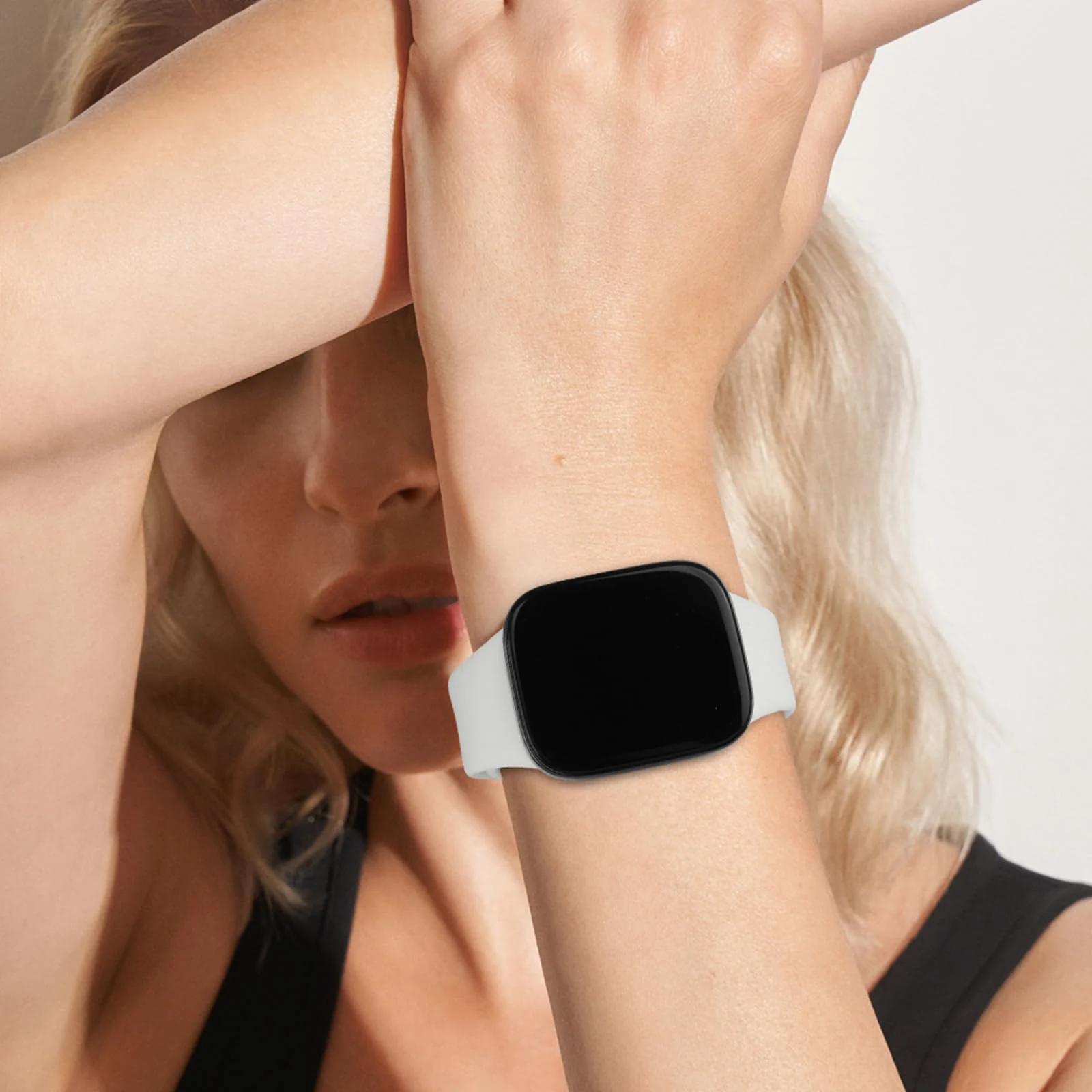 DL3 Mobilak Strap Silicone Compatible With Xiaomi Redmi Watch 3 Active/Redmi Watch 3 Lite, Sport Silicone Watch Band Wrist Strap, Bracelet Wristband Wrist Strap - White