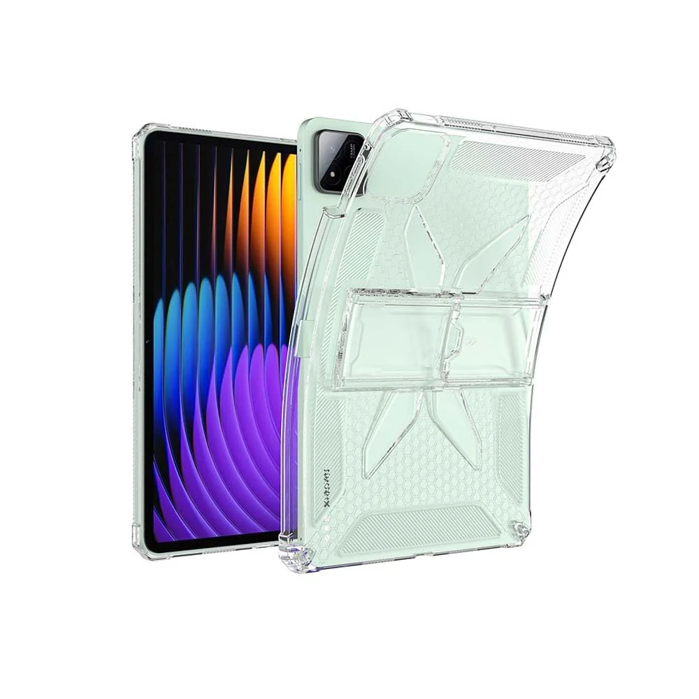 DL3 Mobilak Stand Case for Xiaomi Pad 7 / Xiaomi Pad 7 Pro 2024 11.2 inch Case Shockproof, Thin Slim Lightweight Anti-Yellowing Bumper, Kickstand Cover, with Pencil Holder - Clear