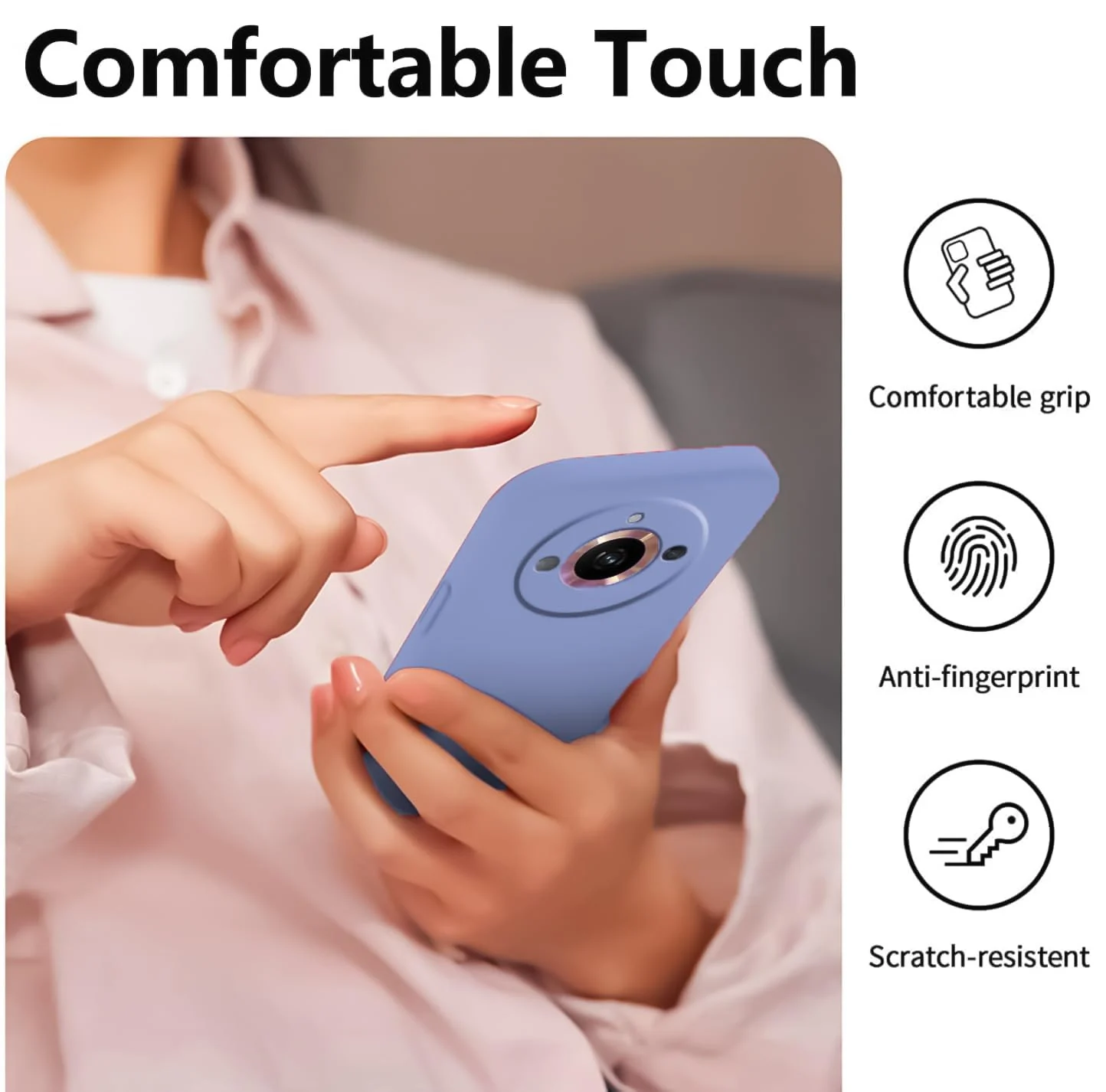 DL3 Mobilak Liquid Silicone Protective Case with Soft Microfiber Lining with Full Camera Protection for realme 11 Pro & realme 11 Pro+ Plus 5G - Baby Blue