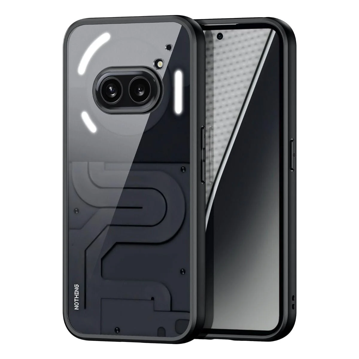 DL3 Mobilak Clear PC and TPU Protective Case for Nothing Phone 2A / 2A Plus with Camera Protection and Military-Grade Protection - Black