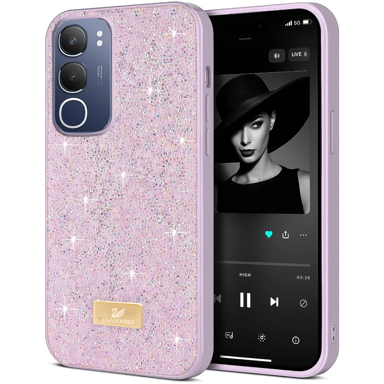 5.5 — DL3 Mobilak Glitter Rhinestone Protective Case for vivo Y29 5G / vivo Y19s 4G with Shockproof Design