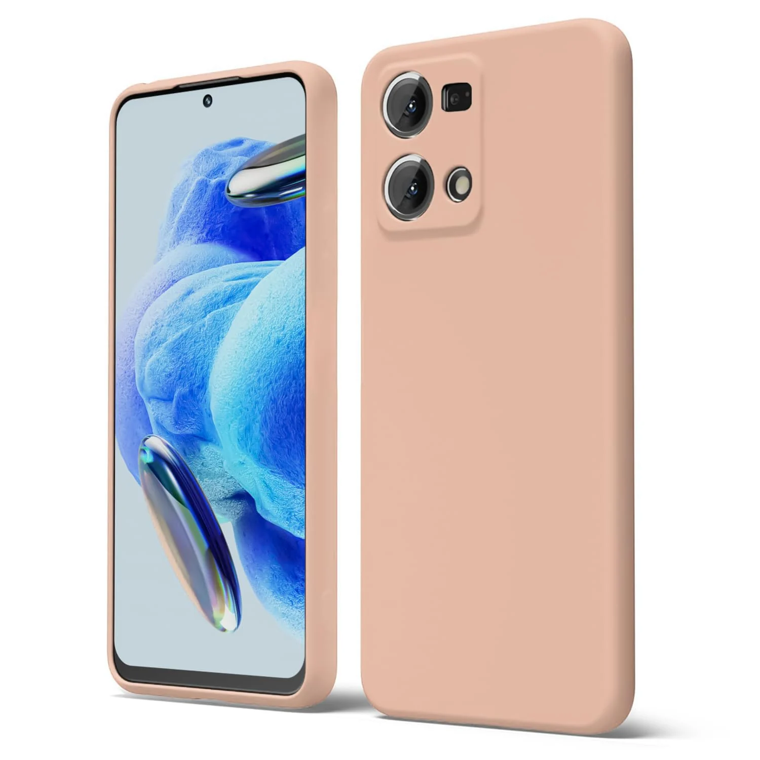 DL3 Mobilak Liquid Silicone Protective Case with Soft Microfiber Lining with Full Camera Protection for OPPO Reno 8 4G / Reno 7 4G / F21 Pro 4G / F21S Pro 4G - Light Orange