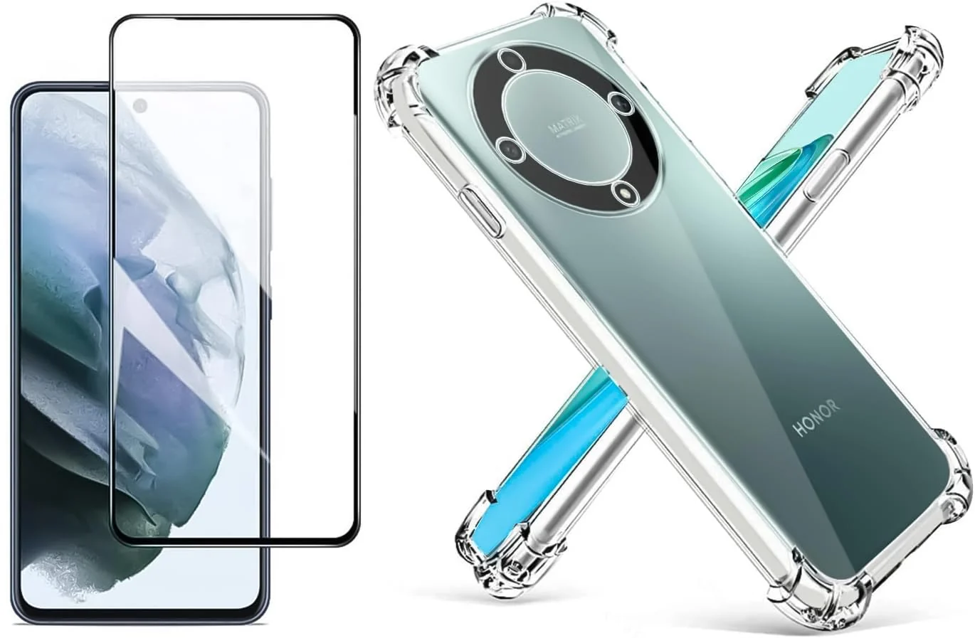 DL3 Mobilak Case Compatible with Honor X9a, Cover Silicone TPU Gorilla Anti-shock Protector Camera Shockproof Corners with 5D Screen Protector - Clear