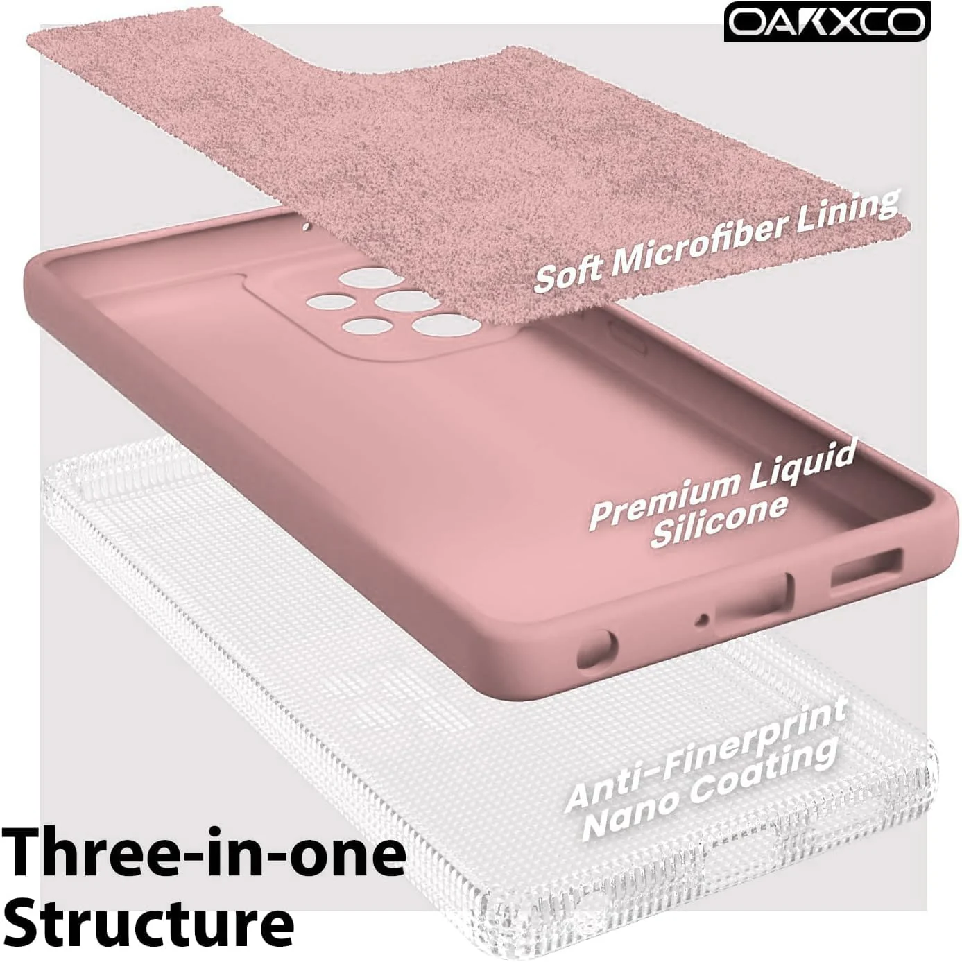 DL3 Mobilak Silicone Protective Case for Samsung Galaxy A72, Shock-absorbing protection, Scratch-resistant surface, Soft microfiber lining - Pink Sand