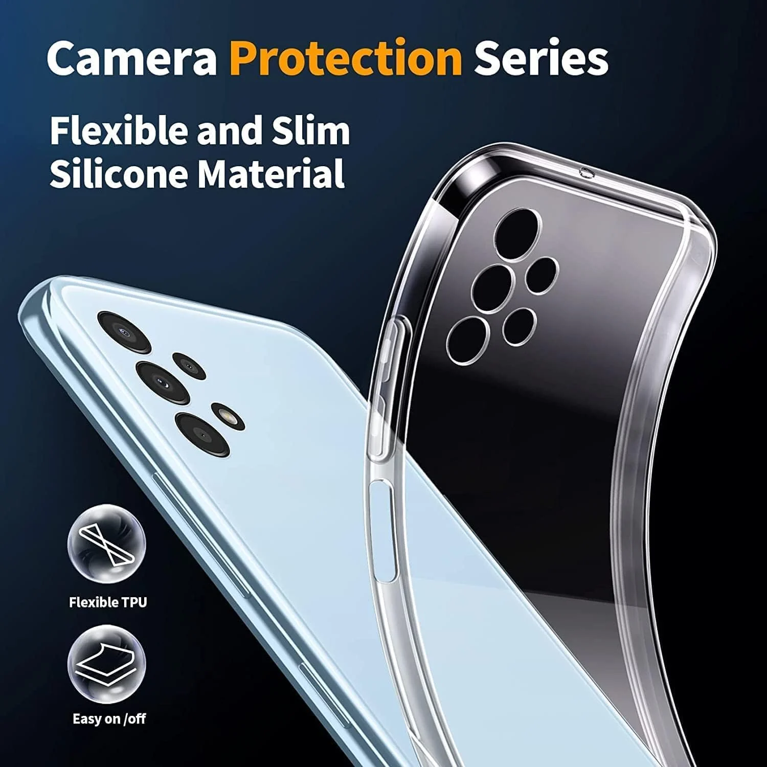 DL3 Mobilak Case Compatible with Samsung Galaxy A13 4G [Not fit A13 5G] Case Crystal Soft TPU Gel Case Flexible Silicone Anti-Scratch Camera Protection TPU Cover - Clear