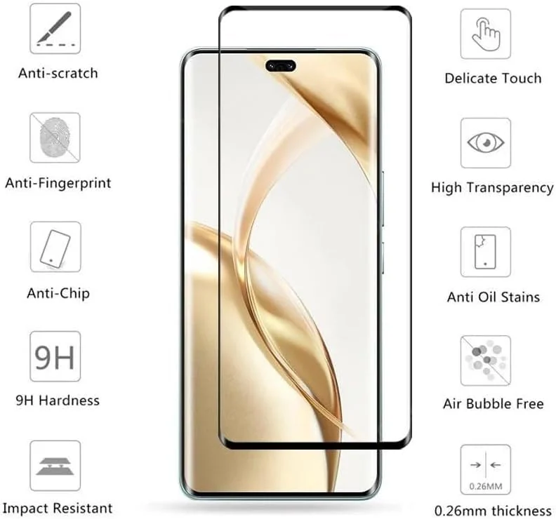 DL3 Mobilak 5D Full Glass Screen Protector For Honor 200 5G. Black Frame - Clear