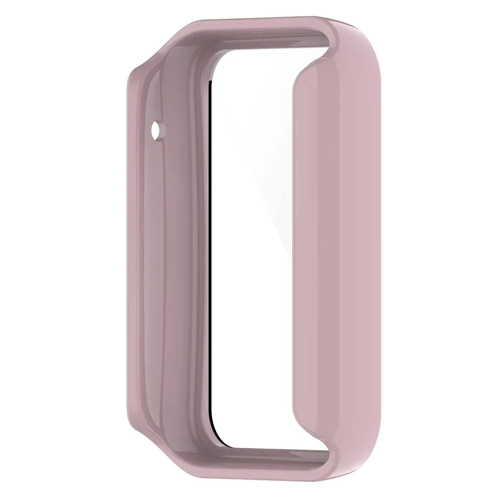 DL3 Mobilak Case for Xiaomi Mi Band 7 Pro, Bumper Full Coverage Hard Overall Protective Cover, Built-in Tempered Glass Screen Protector Film High Sensitivity For Xiaomi Smart Band 7 Pro - Pink