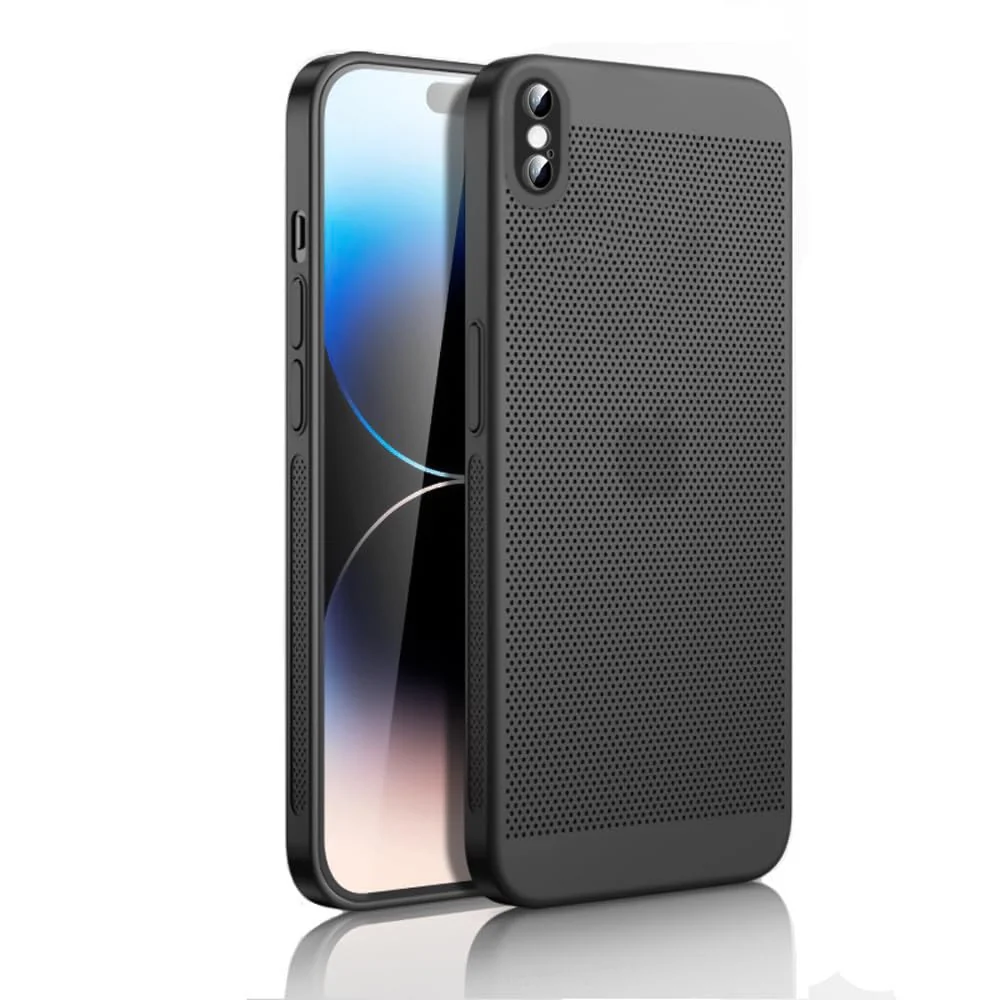 DL3 Mobilak Heat-Dissipation Hard PC Case with Built-In Camera Lens Protector for iPhone X / iPhone XS - Black