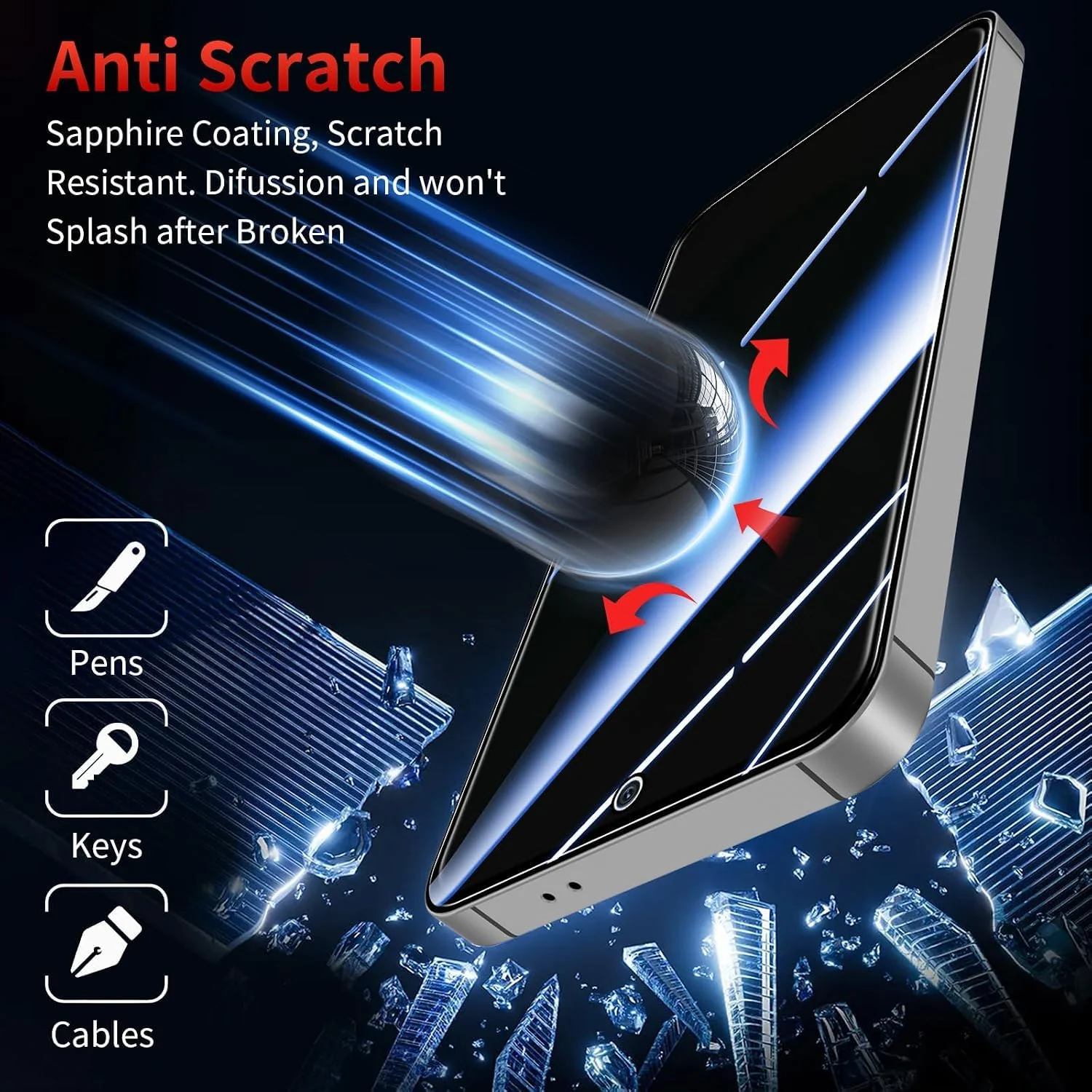 DL3 MOBILAK Anti-Spy 9H Tempered Glass Screen Protector for Samsung Galaxy S26 Plus 5G, Black