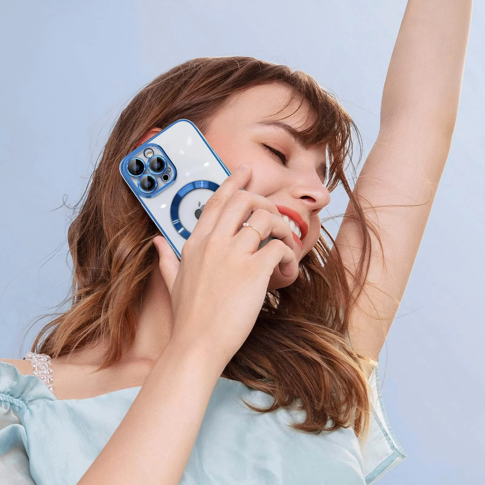 DL3 Mobilak Plated-Edge TPU Protective Case with Camera Protection for iPhone 11 Pro Max - Blue
