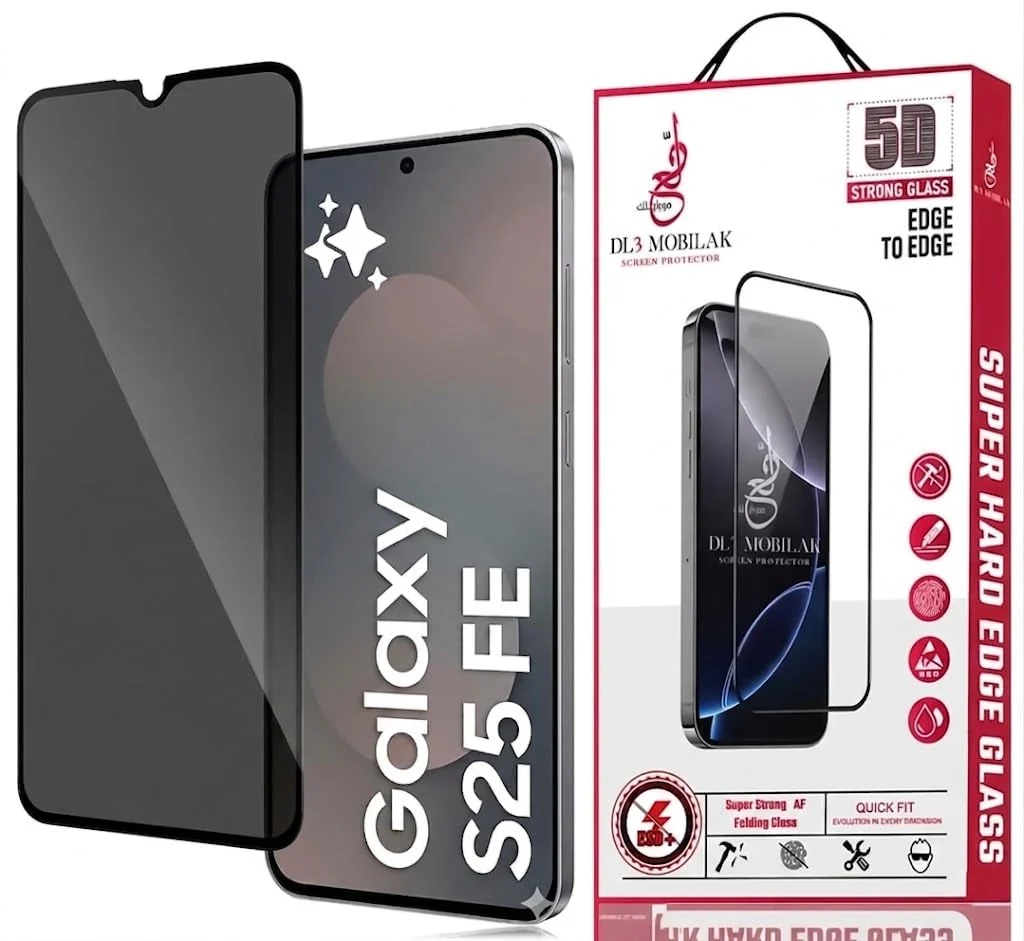 DL3 MOBILAK Anti-Spy 9H Tempered Glass Screen Protector for Samsung Galaxy S25 FE, Black