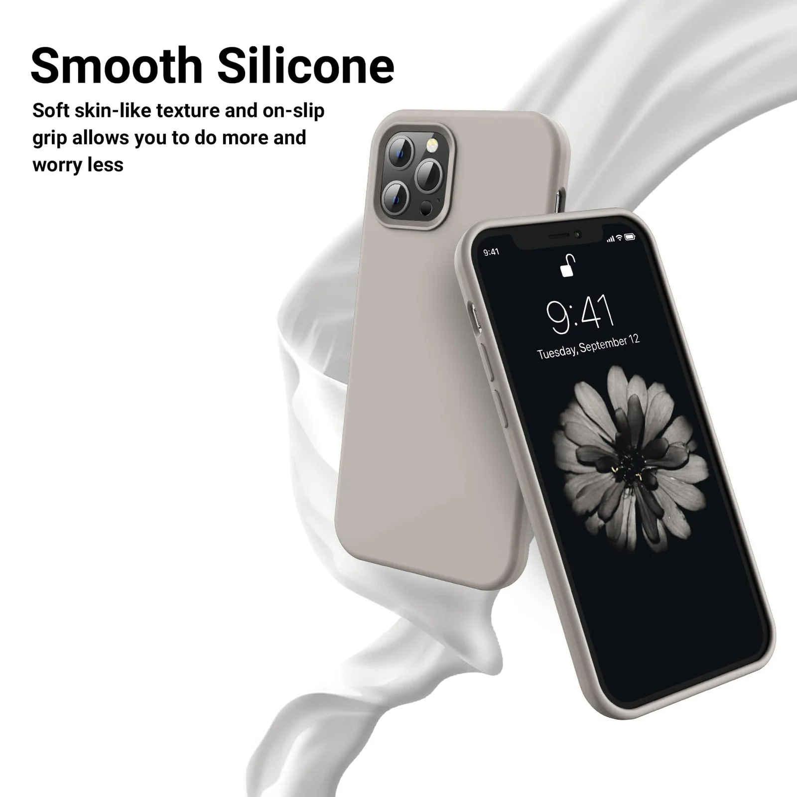 DL3 Mobilak Liquid Silicone Protective Case with Soft Microfiber Lining for iPhone 11 Pro (5.8 Inch) - Of White