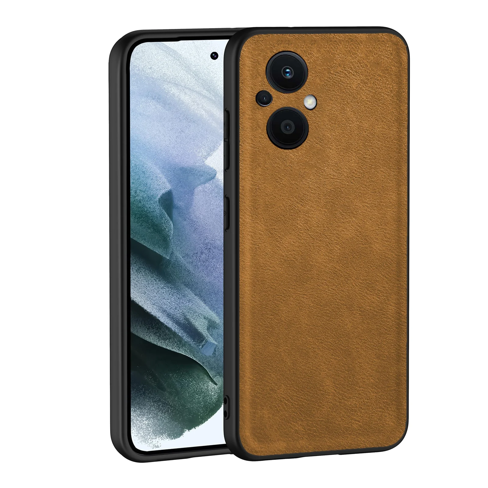 Dl3 Mobilak Case for Oppo Reno 7Z 5G/OnePlus Nord N20 5G Leather Case,Anti-Drop, Anti-Shock, Non-Slip Texture,Simple Cell Phong Cover (Dark Brown)