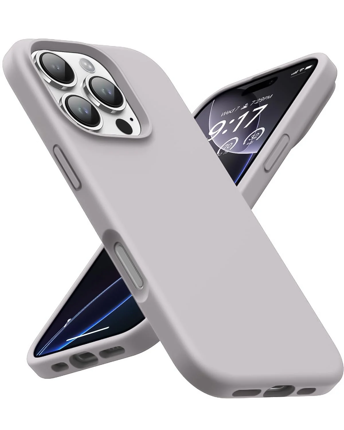 DL3 Mobilak Liquid Silicone Protective Case with Soft Microfiber Lining for iPhone 16 Pro - Stone