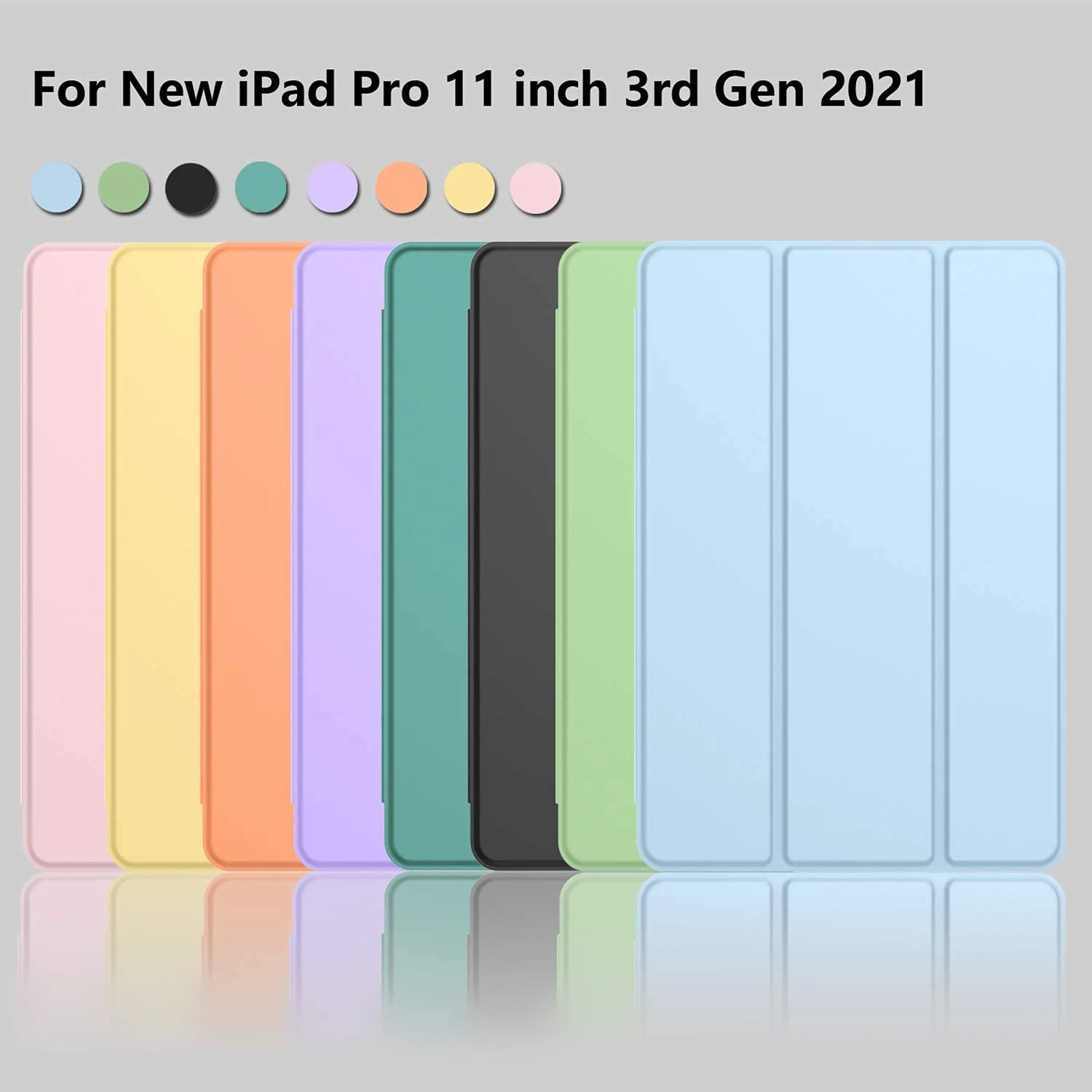 DL3 Mobilak iPad Pro 11 Inch Case 2022(4th Gen)/2021(3rd Gen)/2020(2nd Gen) with Pencil Holder, Smart Case [Support Touch ID and Auto Wake/Sleep] with Auto 2nd Gen Pencil Charging - Sky Blue